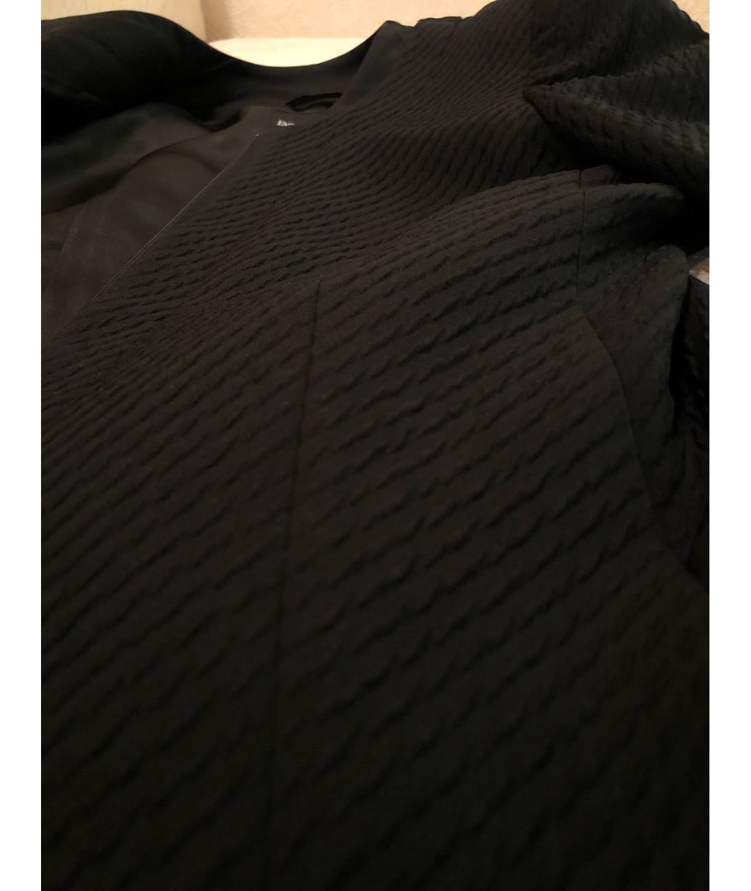 EMPORIO ARMANI Черный полиэстеровый тренч/плащ, фото 4