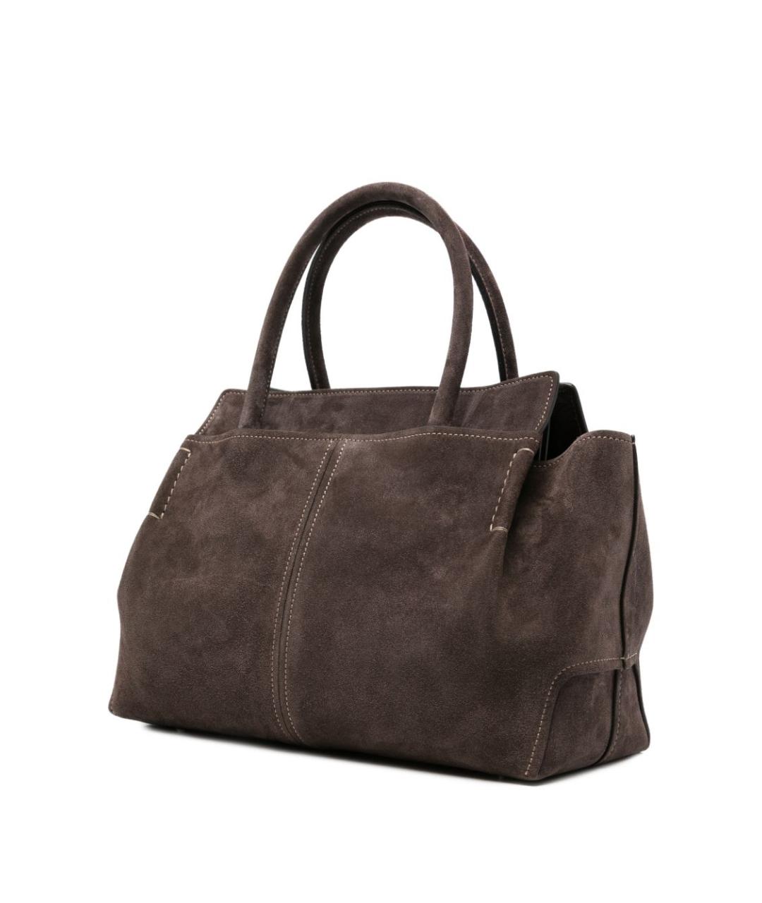 TOD'S Серая кожаная сумка тоут, фото 5
