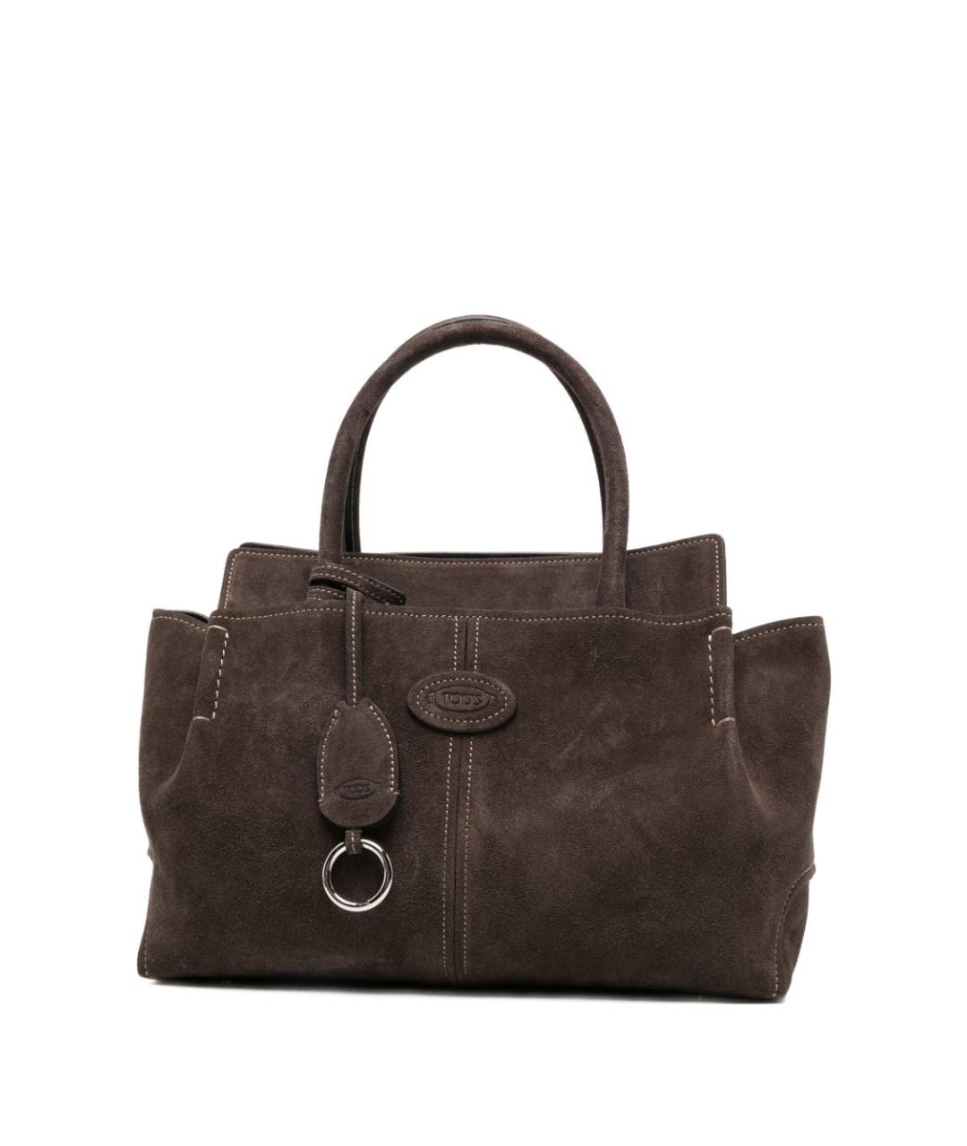 TOD'S Серая кожаная сумка тоут, фото 1