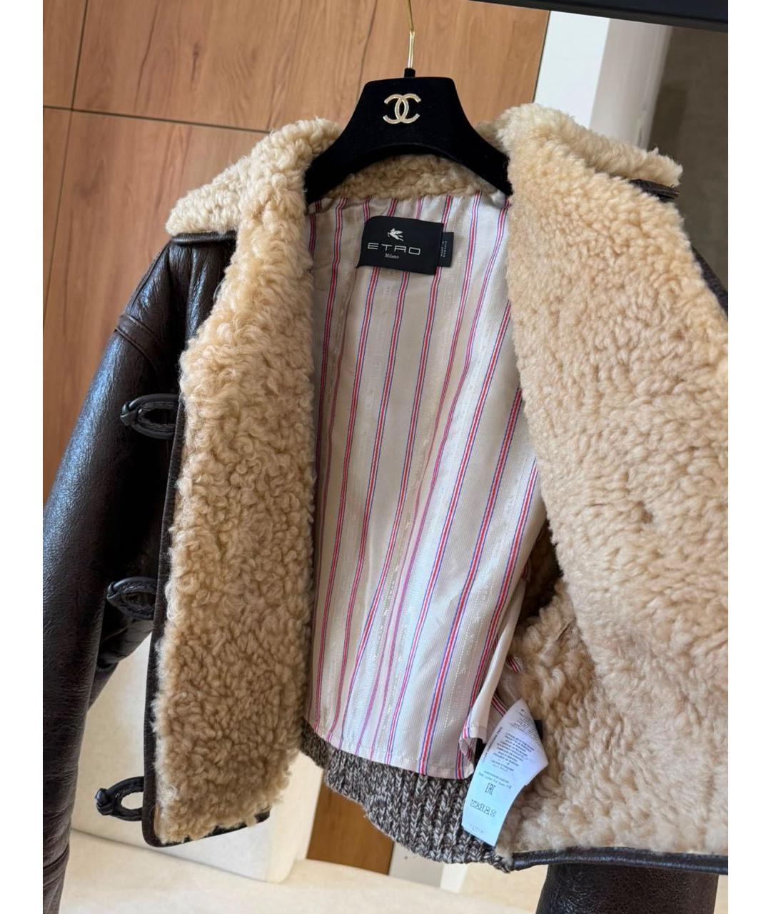ETRO Коричневая кожаная дубленка, фото 5