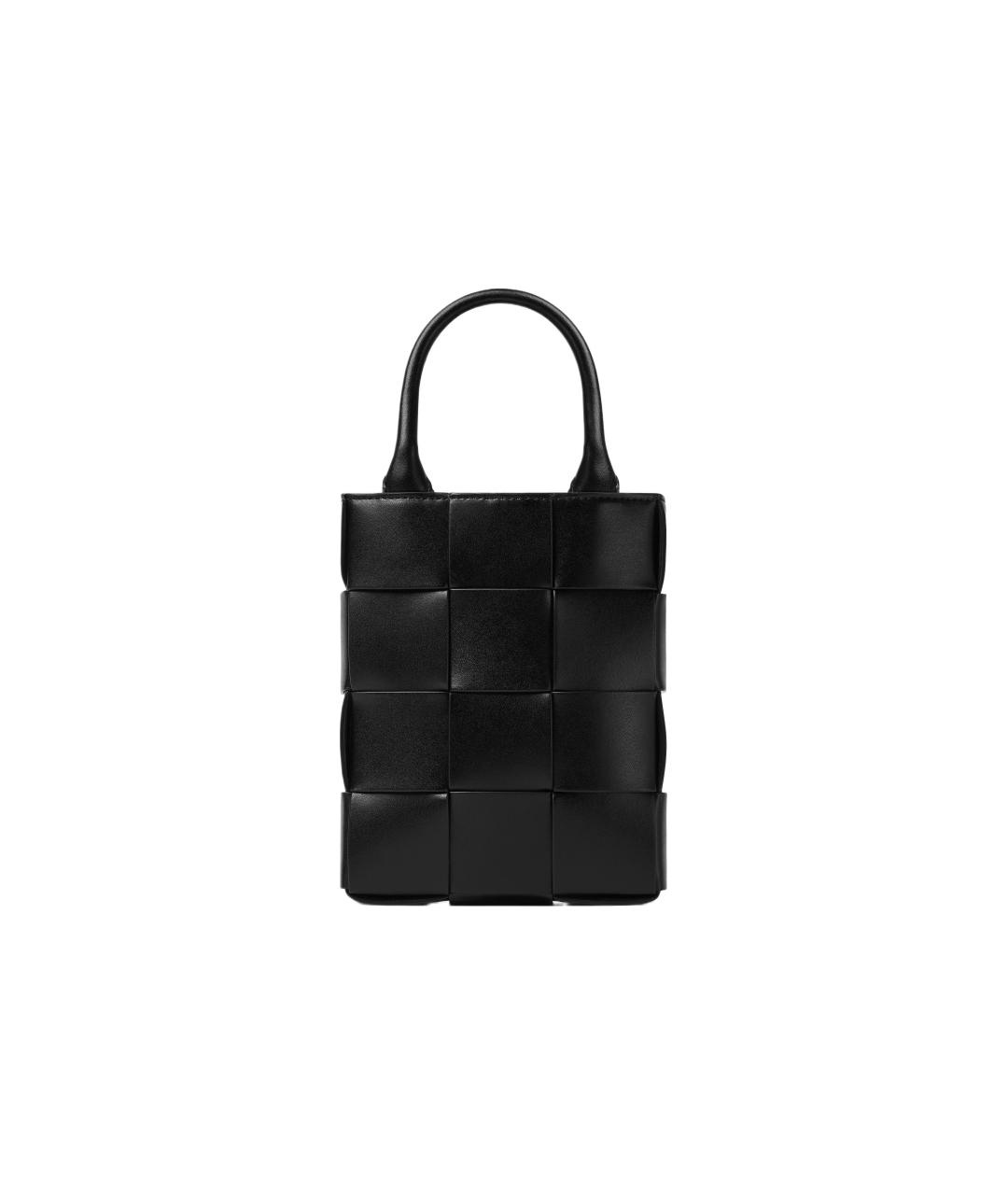 BOTTEGA VENETA Черная кожаная сумка на плечо, фото 4