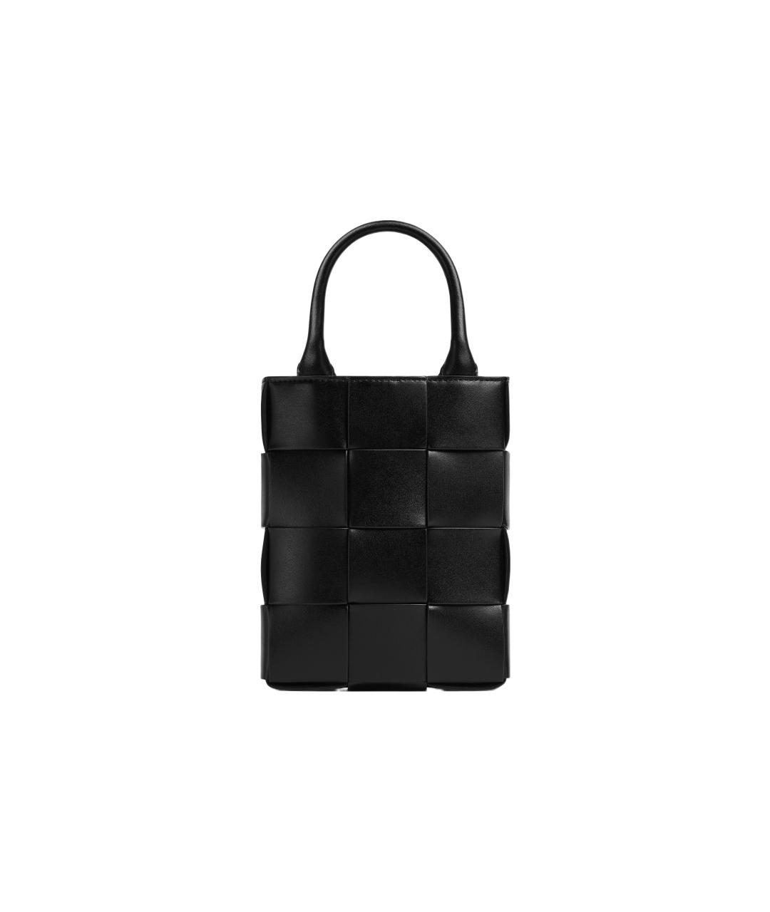 BOTTEGA VENETA Черная кожаная сумка на плечо, фото 6