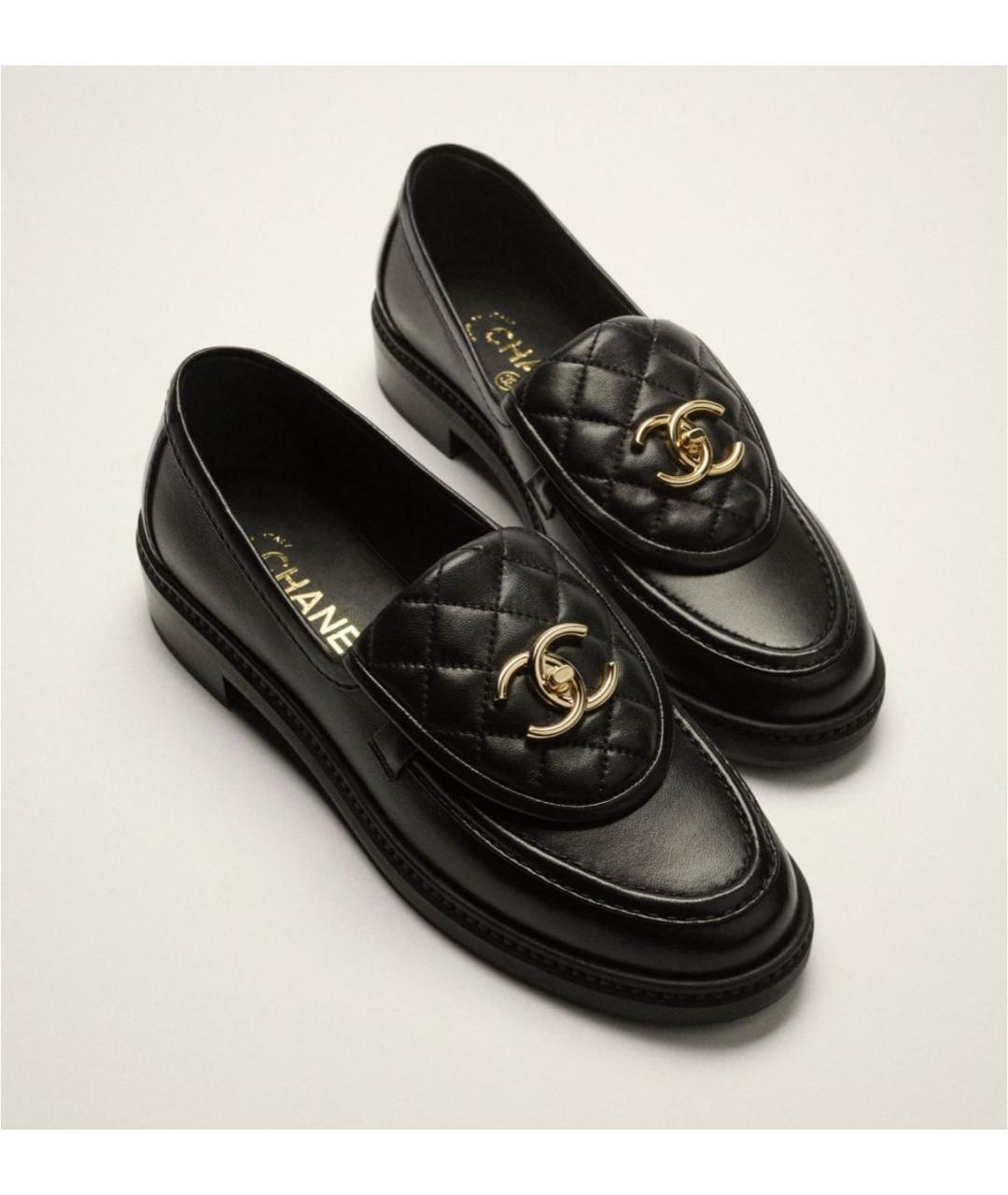CHANEL Черные кожаные лоферы, фото 2