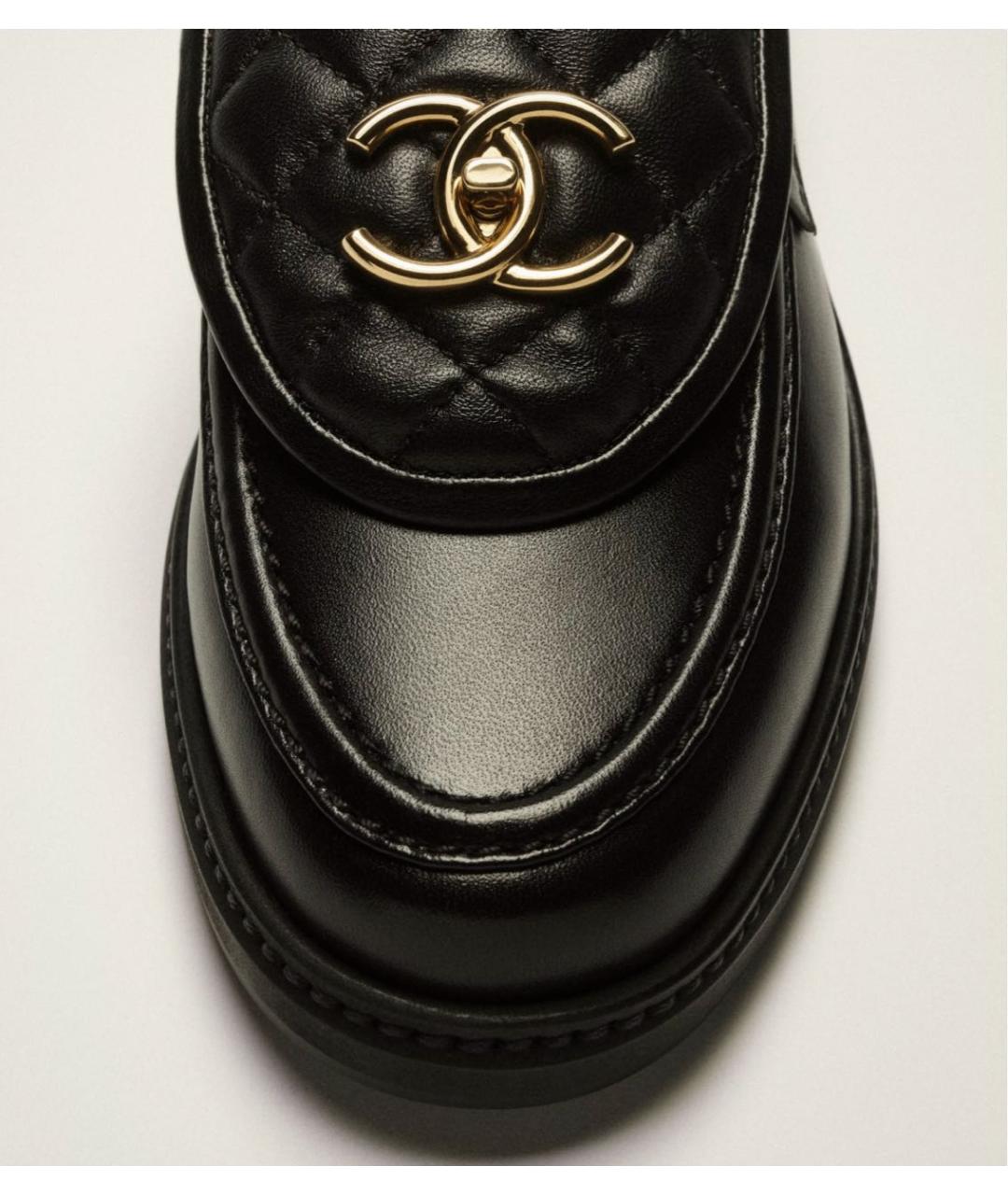 CHANEL Черные кожаные лоферы, фото 3