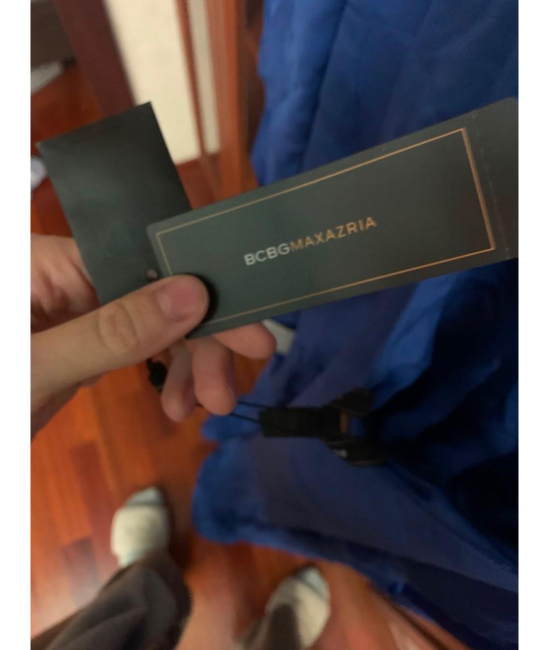 BCBG MAXAZRIA Синее шелковое вечернее платье, фото 5