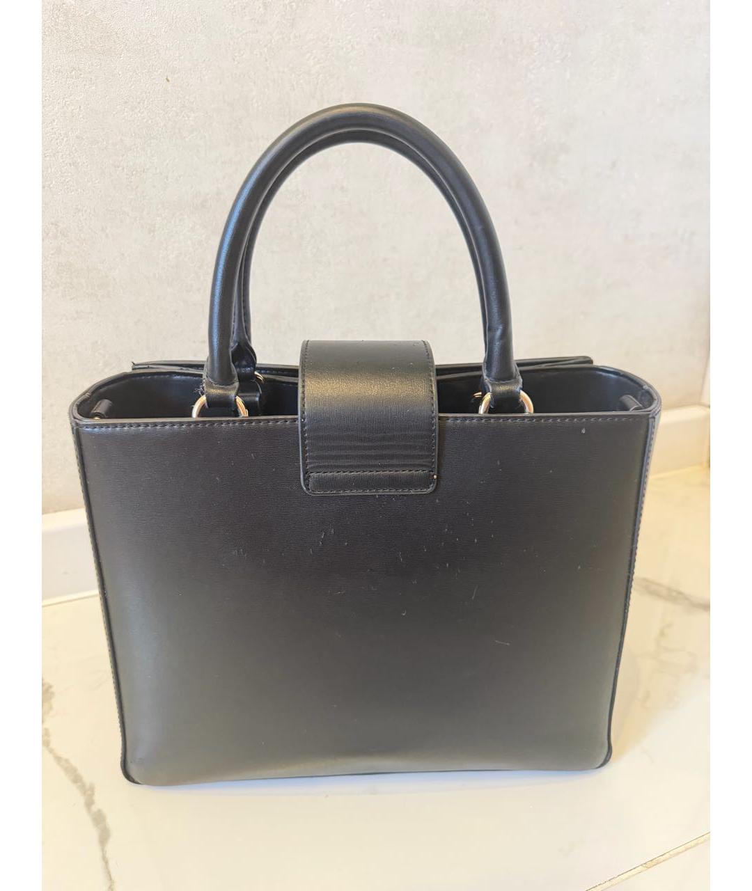 TRUSSARDI Черная сумка с короткими ручками из искусственной кожи, фото 3