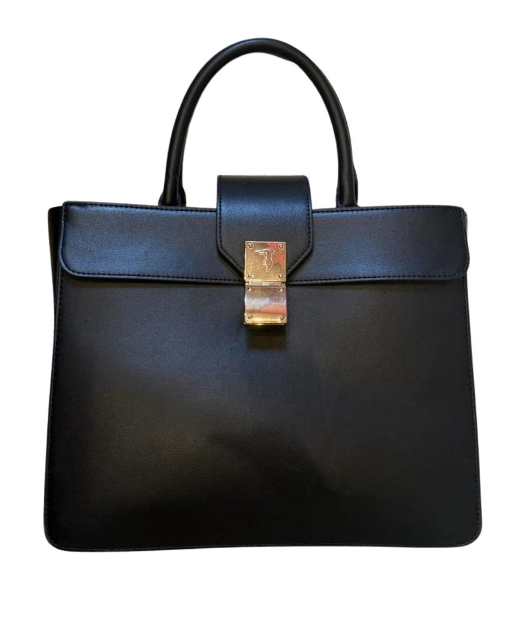 TRUSSARDI Черная сумка с короткими ручками из искусственной кожи, фото 1