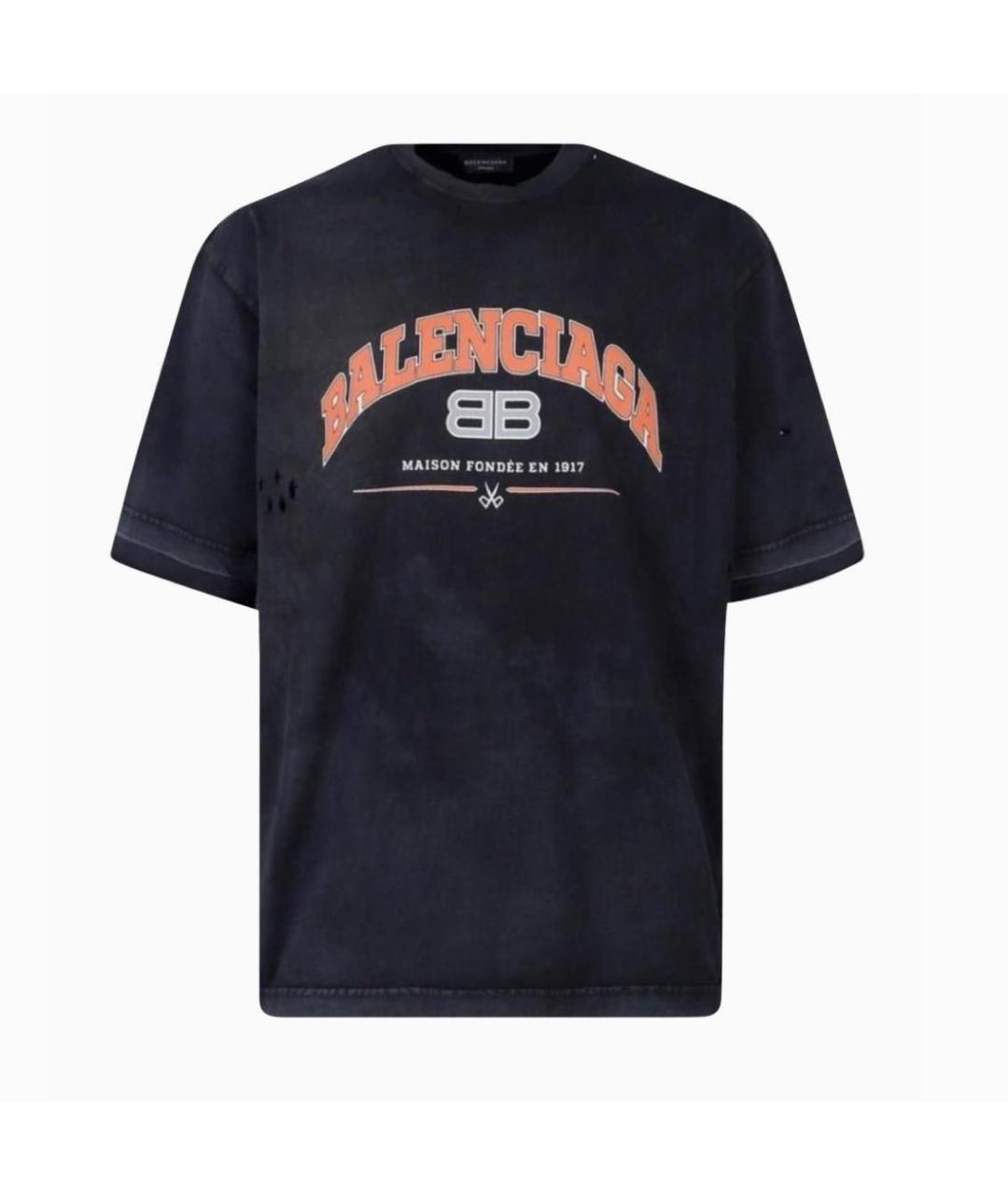 BALENCIAGA Темно-синяя футболка, фото 5