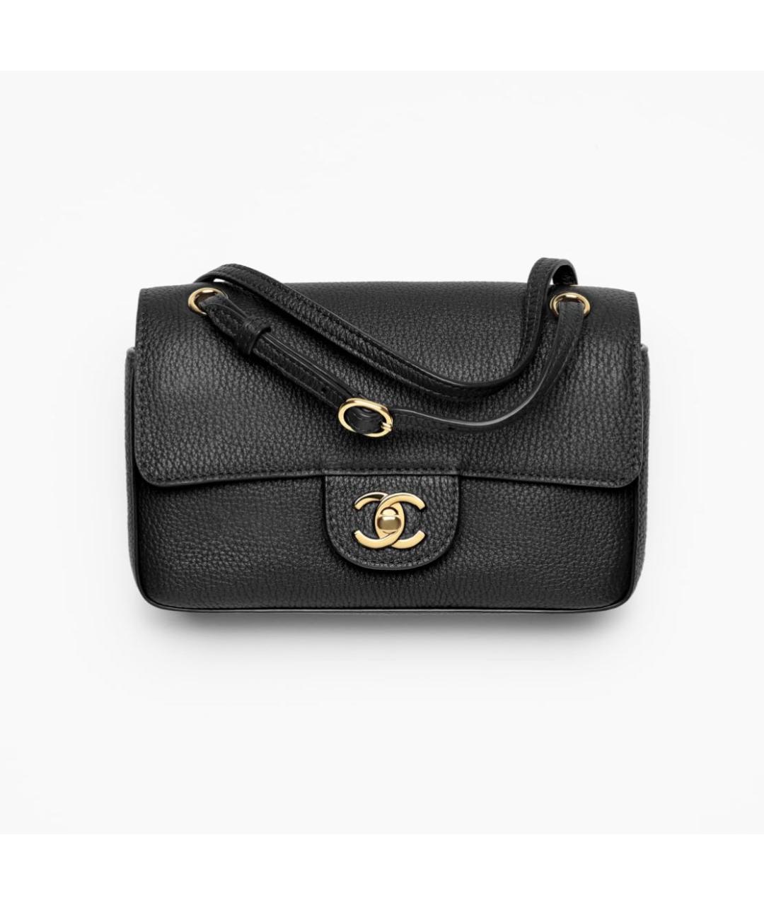 CHANEL Черная кожаная сумка через плечо, фото 4