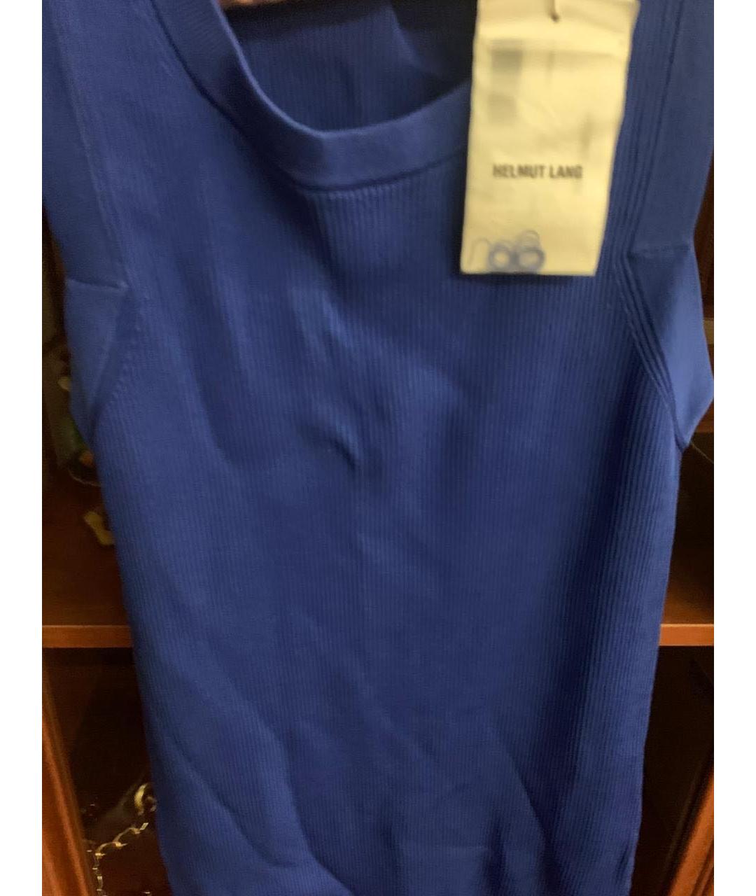 HELMUT LANG Синее вискозное повседневное платье, фото 4