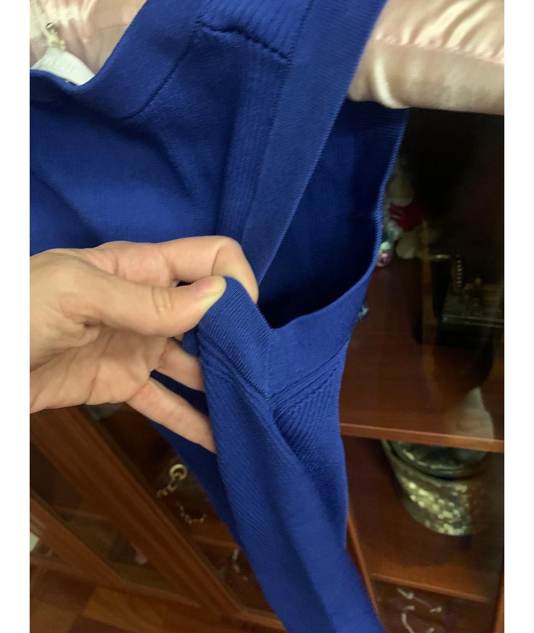 HELMUT LANG Синее вискозное повседневное платье, фото 5