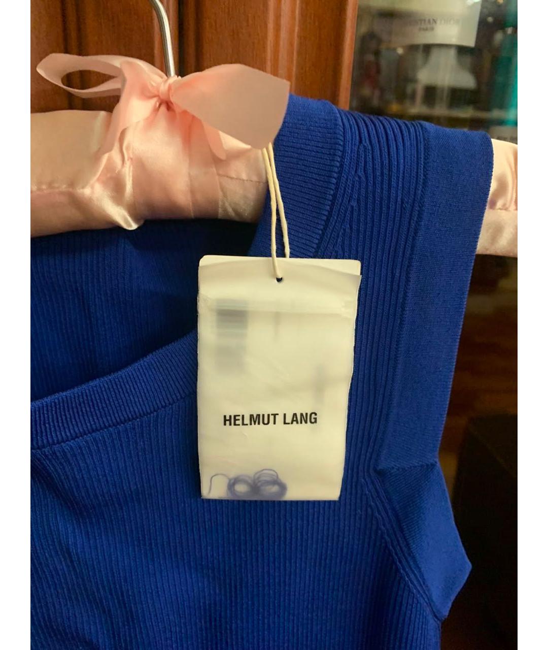 HELMUT LANG Синее вискозное повседневное платье, фото 3