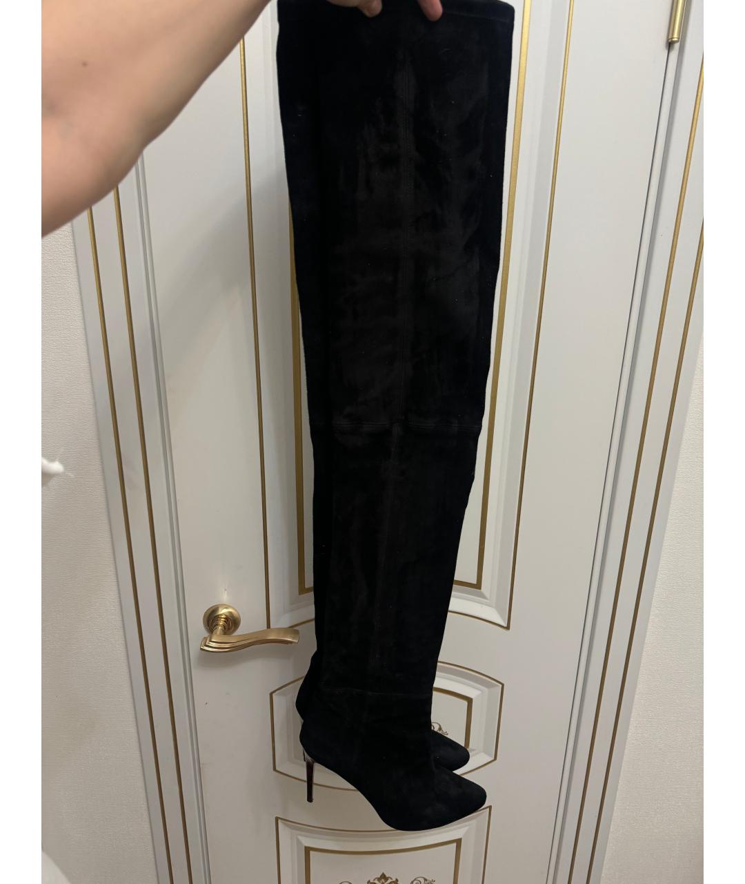 PIERRE BALMAIN Черные замшевые ботфорты, фото 6