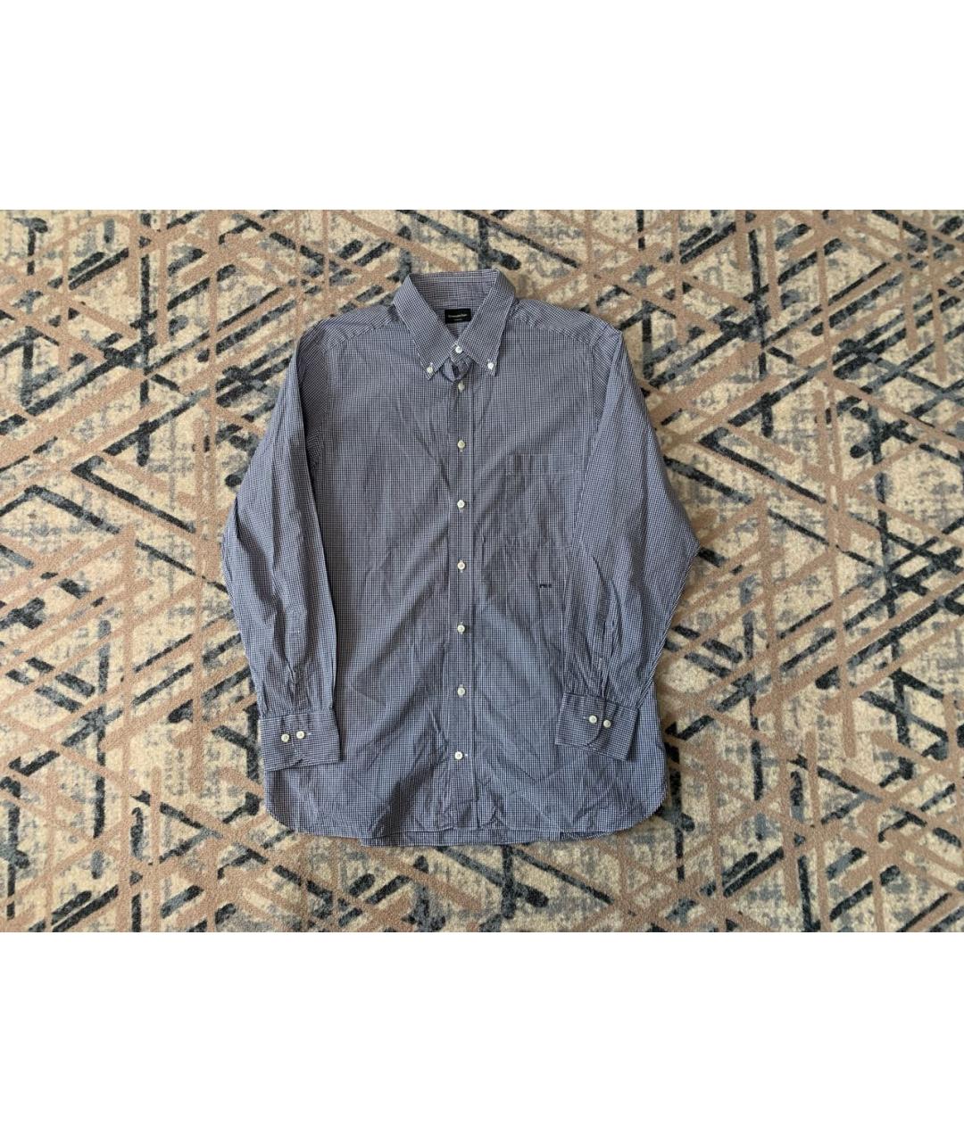 ERMENEGILDO ZEGNA XXX Синяя хлопковая классическая рубашка, фото 5