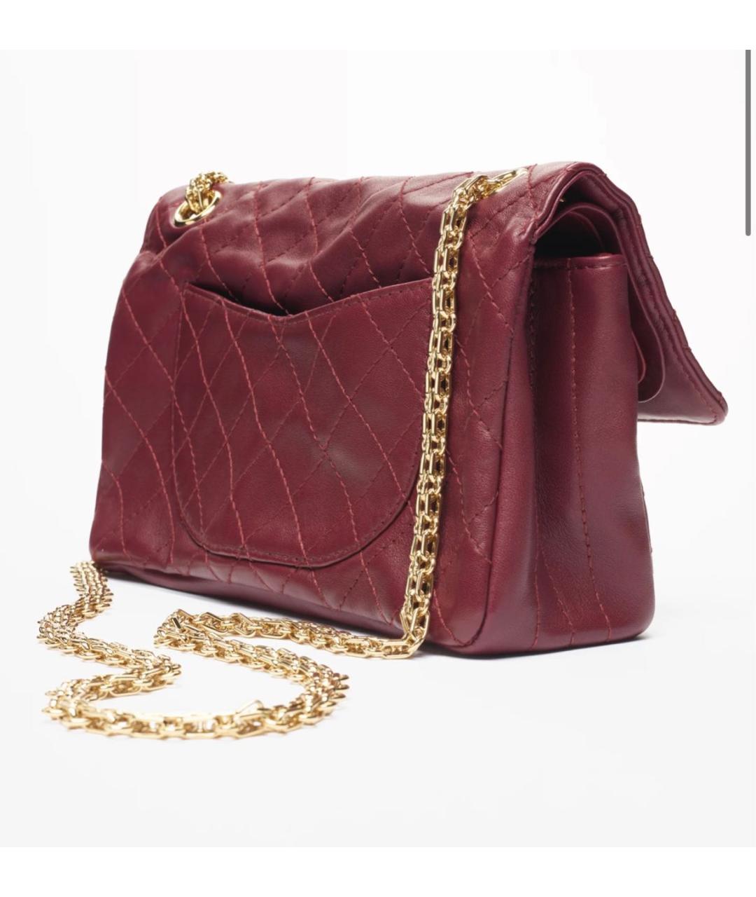 CHANEL Бордовая кожаная сумка через плечо, фото 2