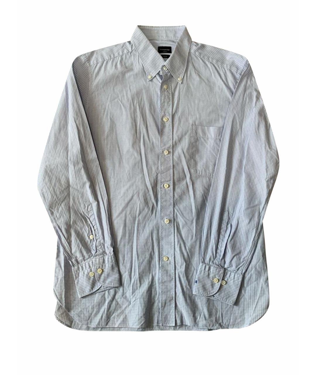 ERMENEGILDO ZEGNA XXX Голубая хлопковая классическая рубашка, фото 1