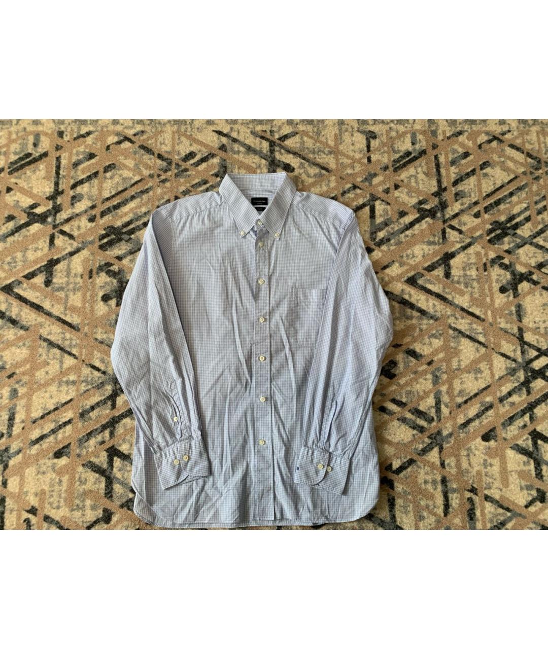 ERMENEGILDO ZEGNA XXX Голубая хлопковая классическая рубашка, фото 5