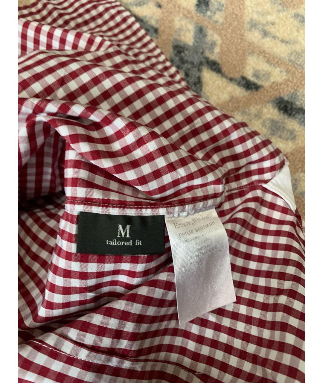 ERMENEGILDO ZEGNA XXX Бордовая хлопковая классическая рубашка, фото 4