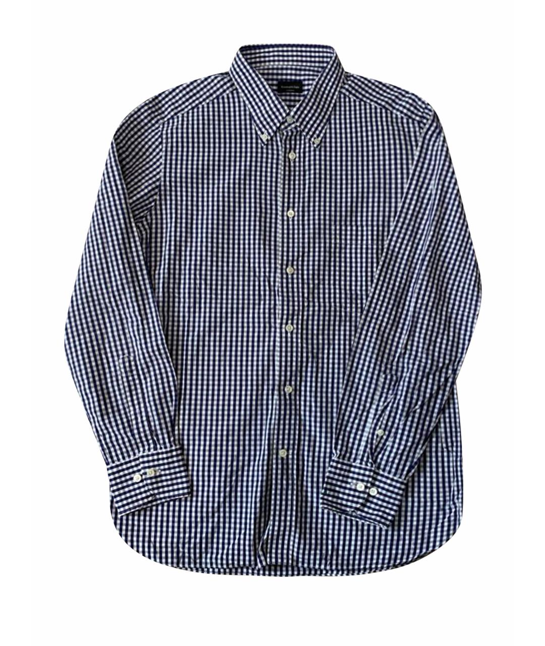 ERMENEGILDO ZEGNA XXX Темно-синяя хлопковая классическая рубашка, фото 1