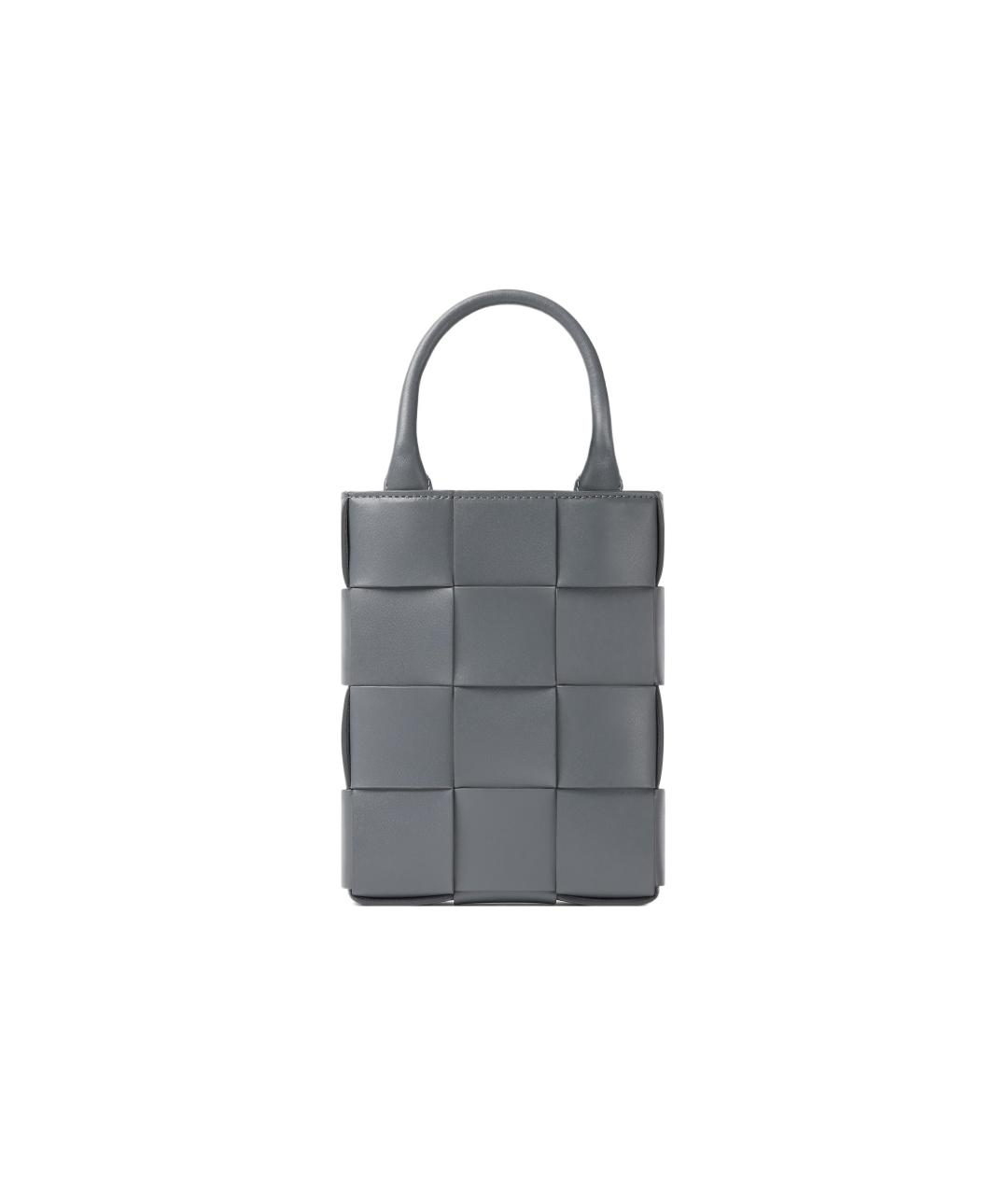 BOTTEGA VENETA Серая кожаная сумка на плечо, фото 4