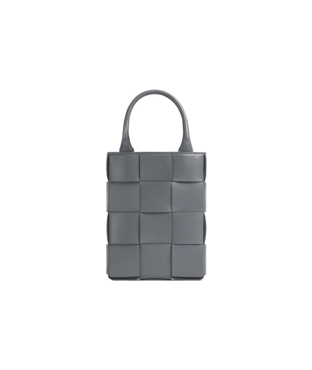 BOTTEGA VENETA Серая кожаная сумка на плечо, фото 6