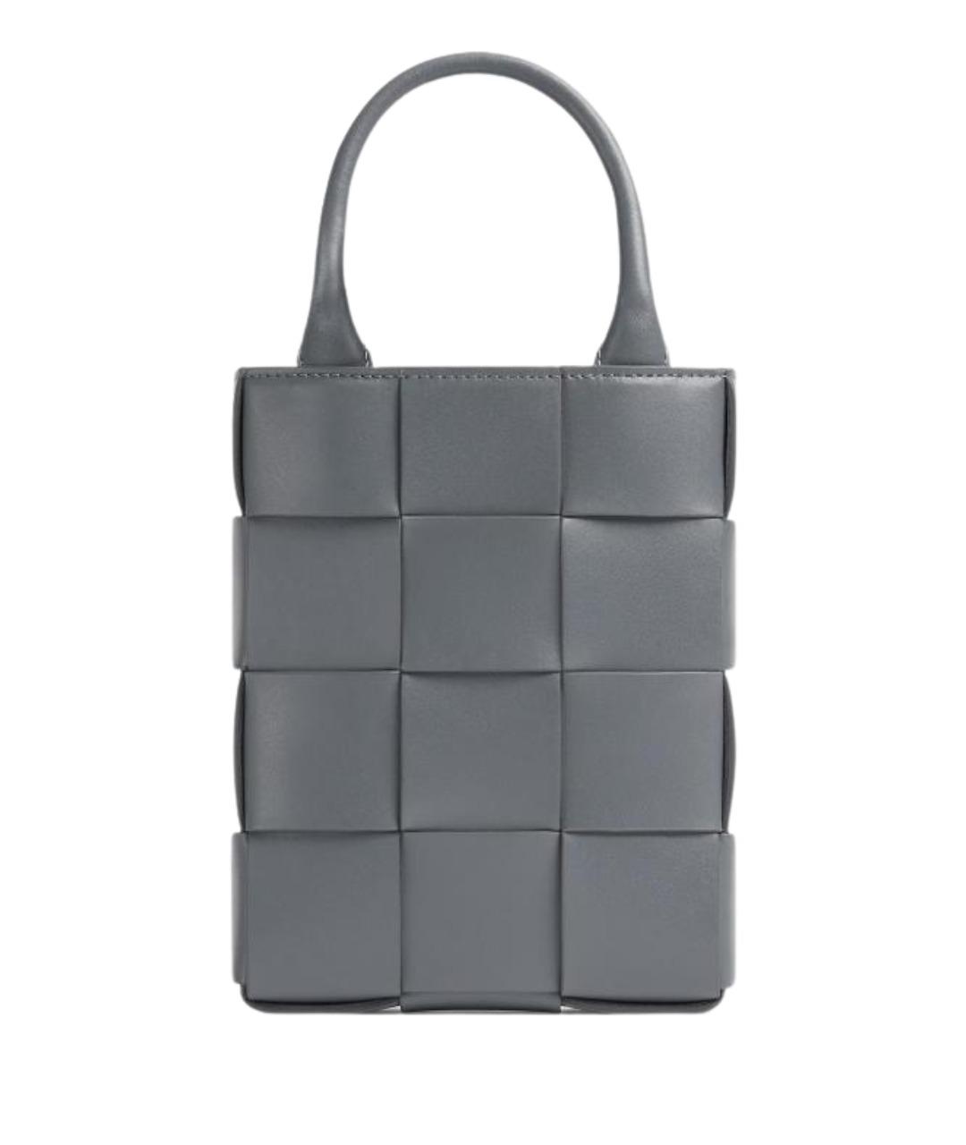 BOTTEGA VENETA Серая кожаная сумка на плечо, фото 1