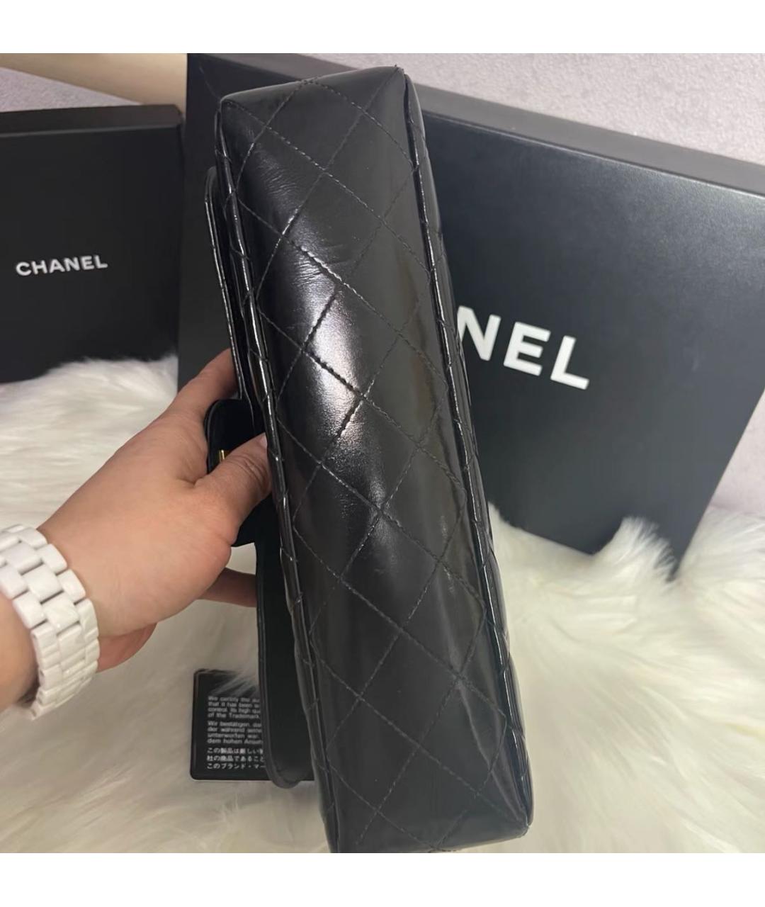 CHANEL Черная кожаная сумка с короткими ручками, фото 8