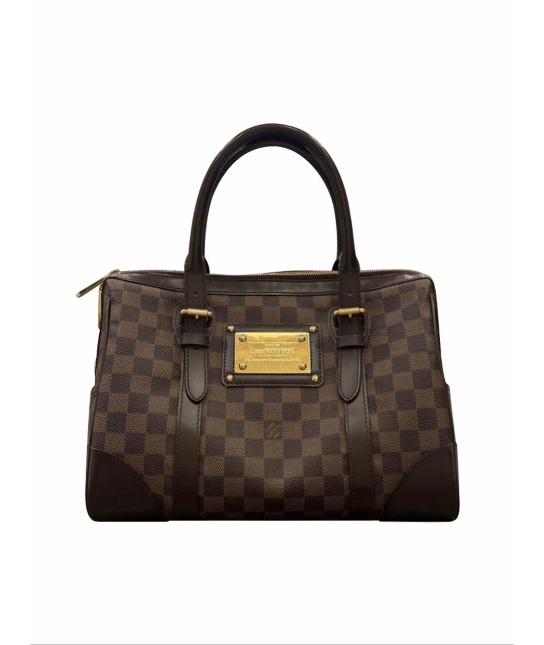 LOUIS VUITTON Коричневая кожаная сумка с короткими ручками, фото 1