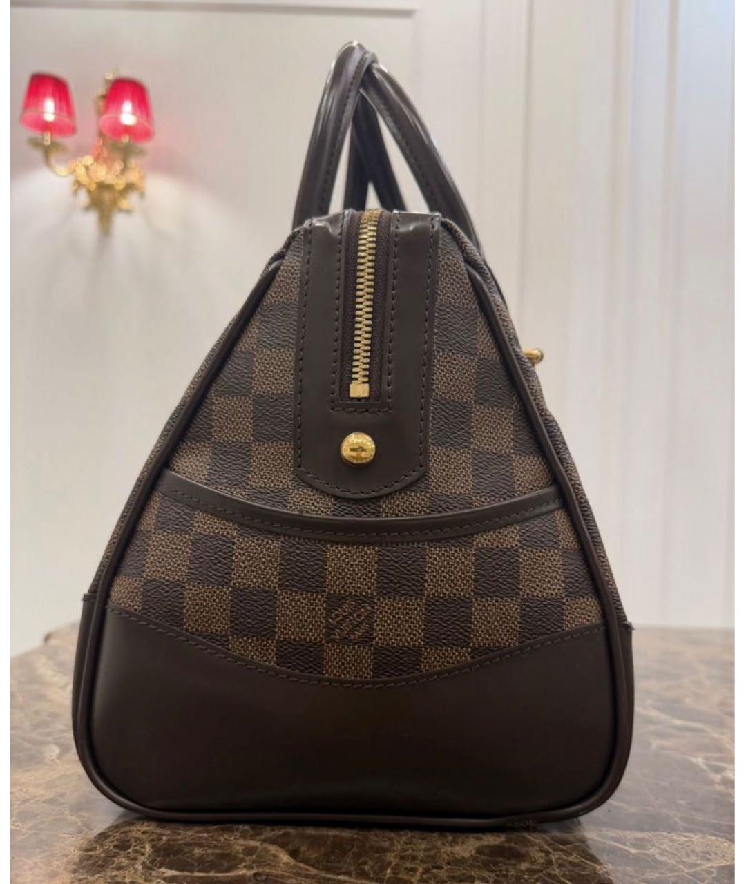 LOUIS VUITTON Коричневая кожаная сумка с короткими ручками, фото 7