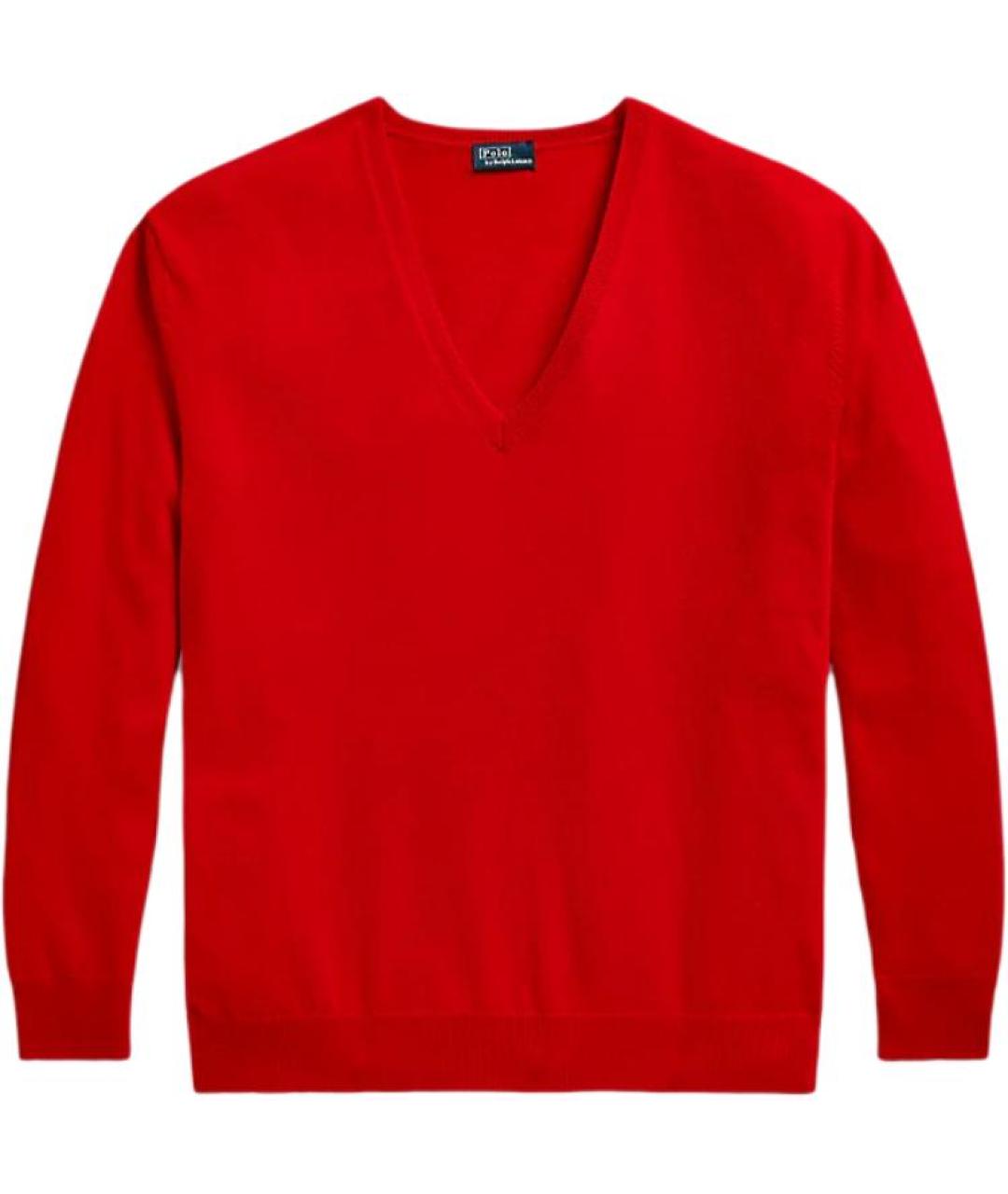 POLO RALPH LAUREN Красный кашемировый джемпер / свитер, фото 1