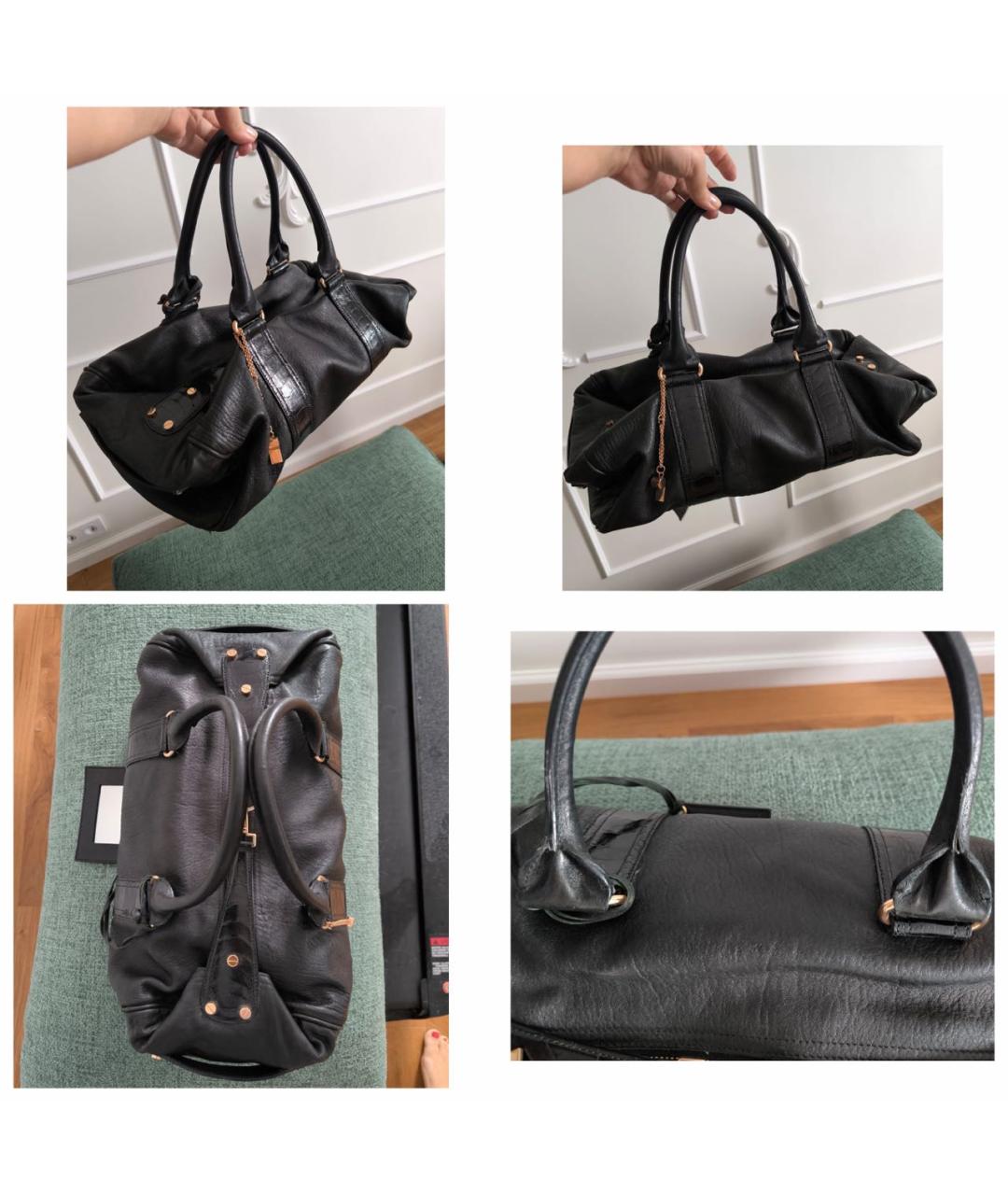 BALENCIAGA Черная кожаная сумка с короткими ручками, фото 5