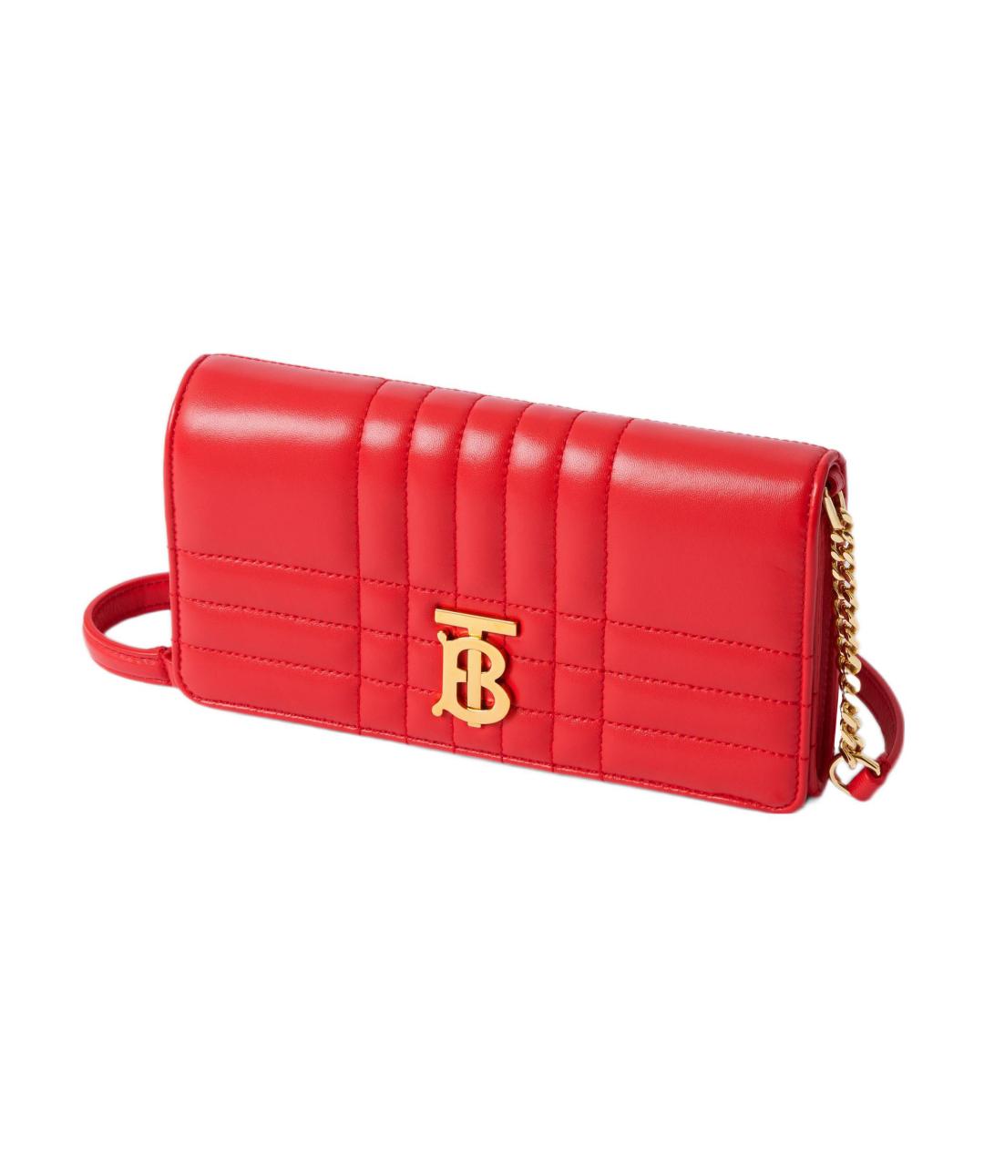 BURBERRY Красный кожаный кошелек, фото 2