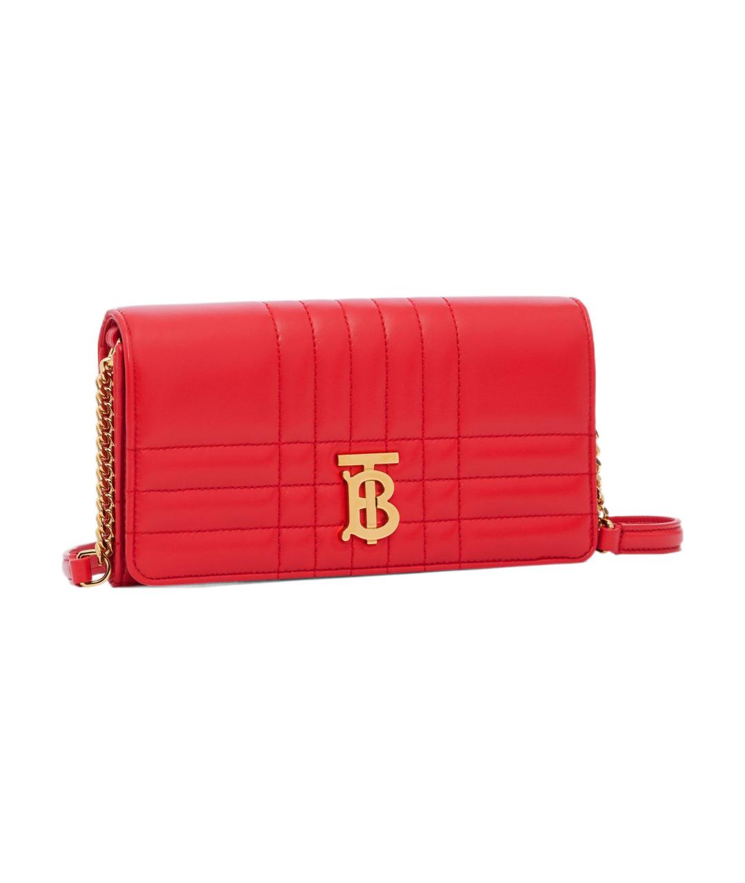 BURBERRY Красный кожаный кошелек, фото 4