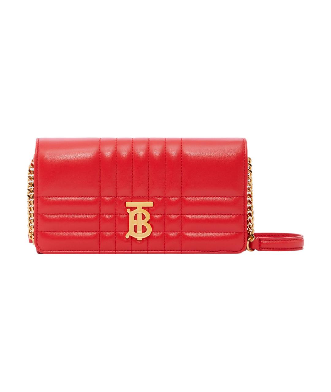 BURBERRY Красный кожаный кошелек, фото 1