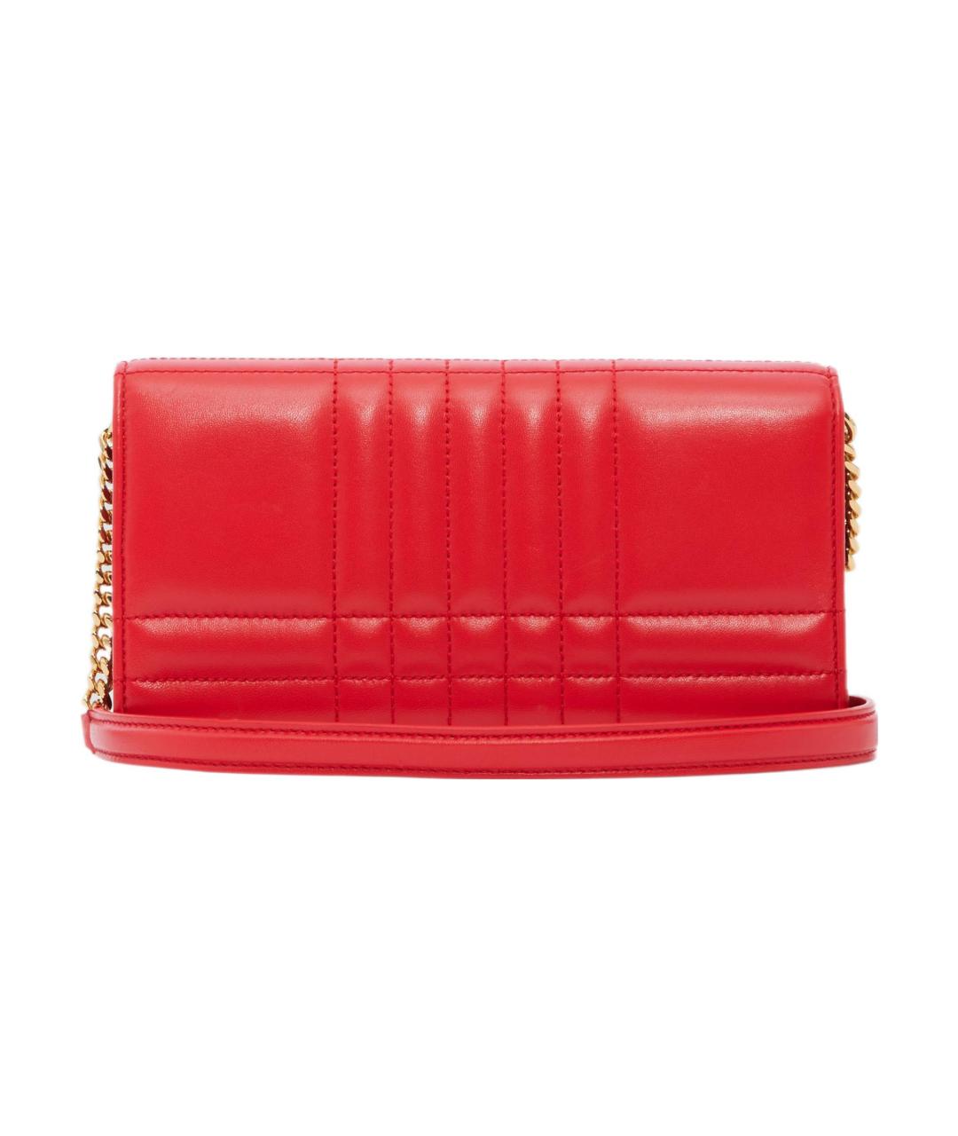 BURBERRY Красный кожаный кошелек, фото 5