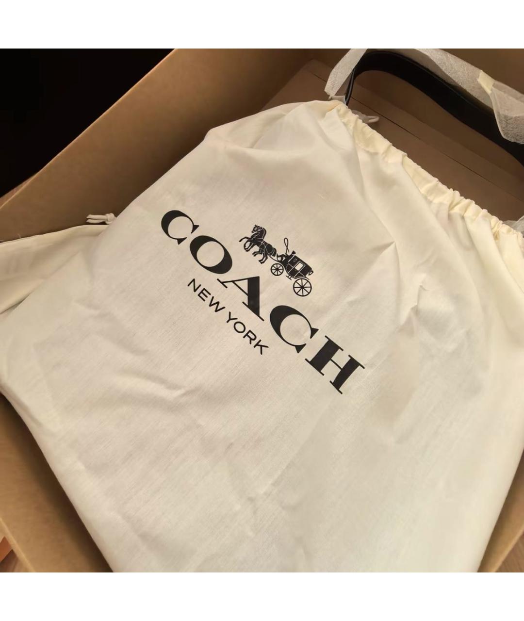 COACH Коричневая кожаная сумка тоут, фото 7