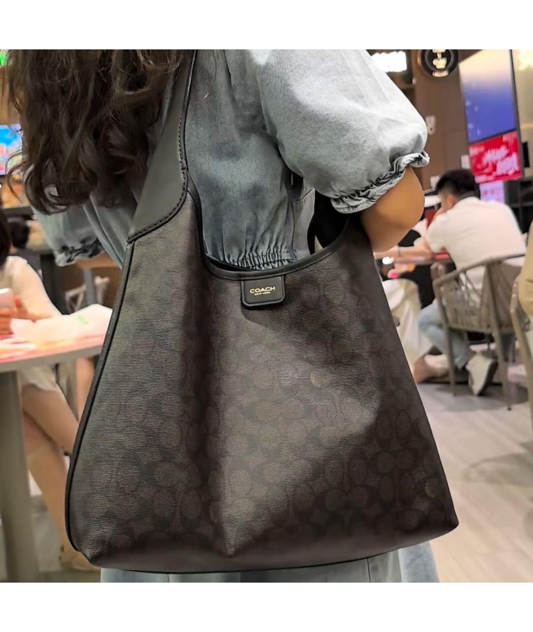 COACH Коричневая кожаная сумка тоут, фото 8