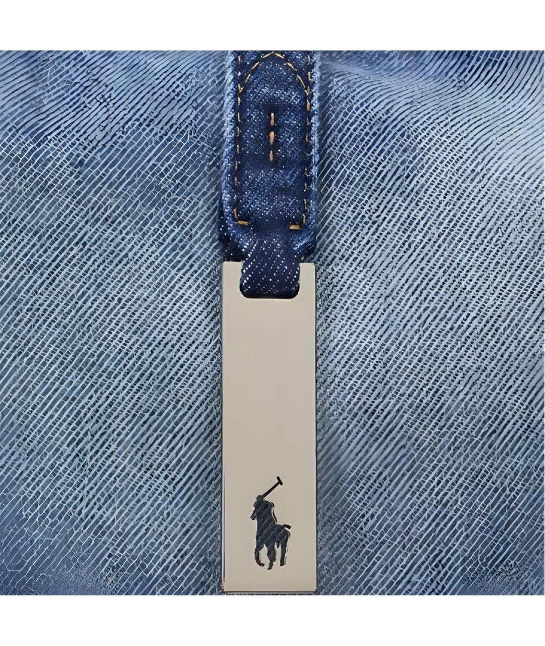 POLO RALPH LAUREN Синяя хлопковая сумка через плечо, фото 5