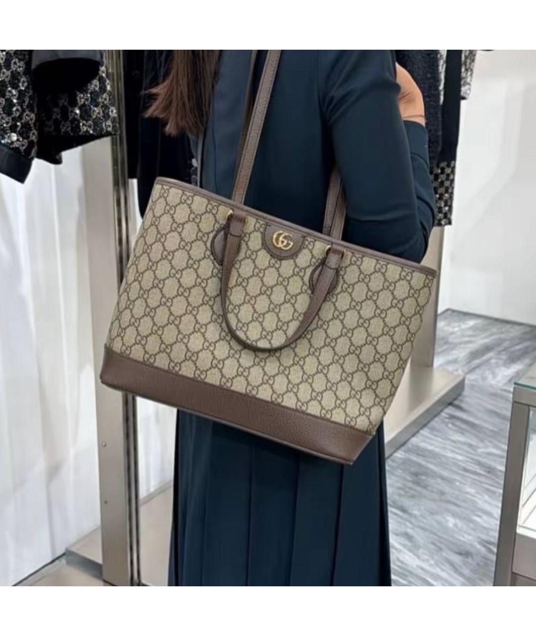 GUCCI Бежевая сумка тоут, фото 4