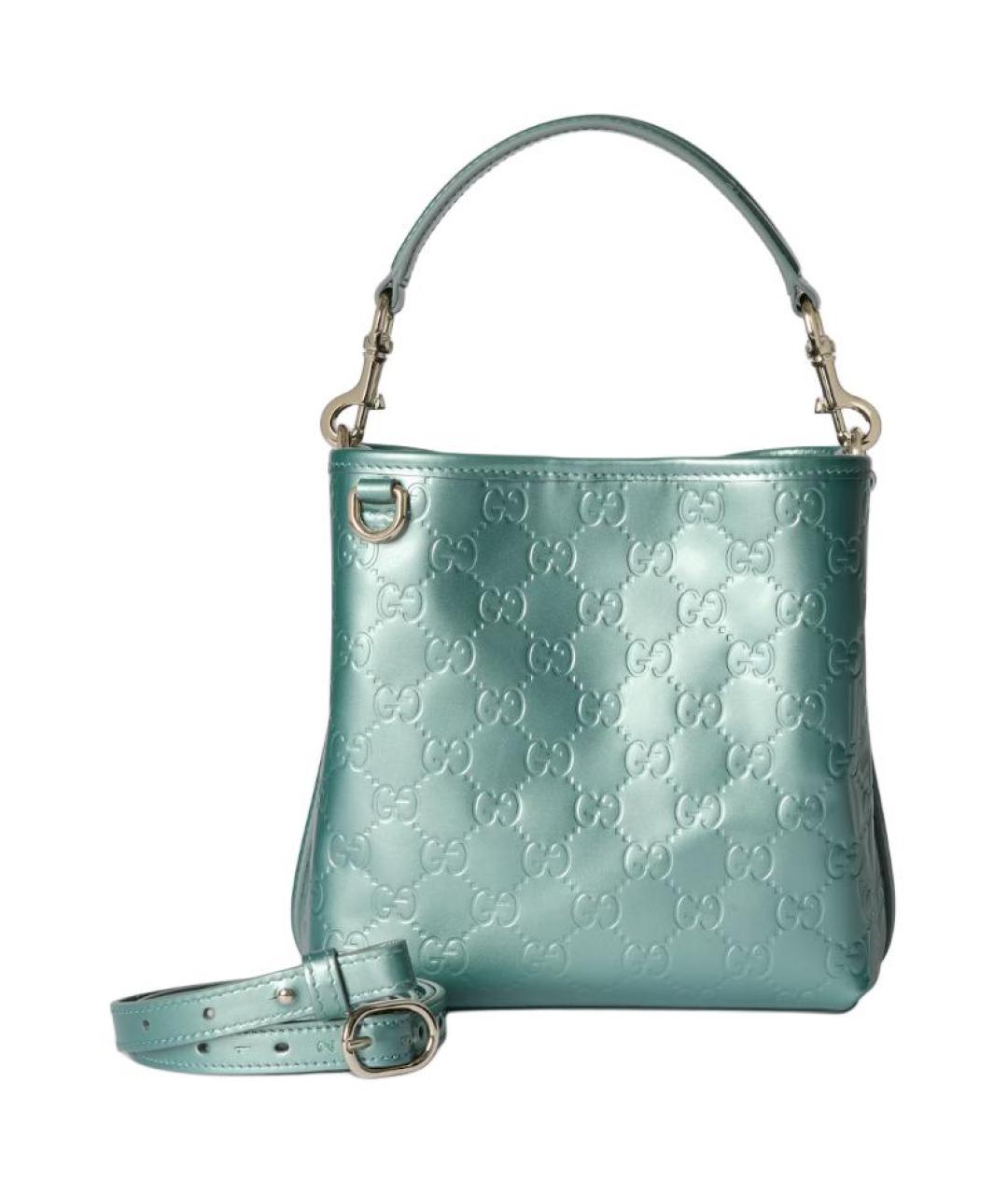 GUCCI Голубая кожаная сумка через плечо, фото 4