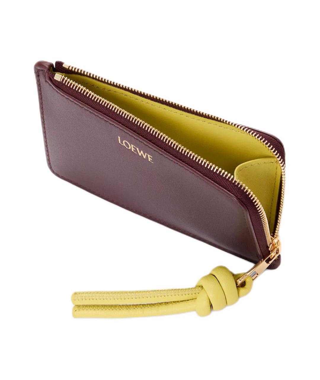 LOEWE Коричневый кожаный кардхолдер, фото 3