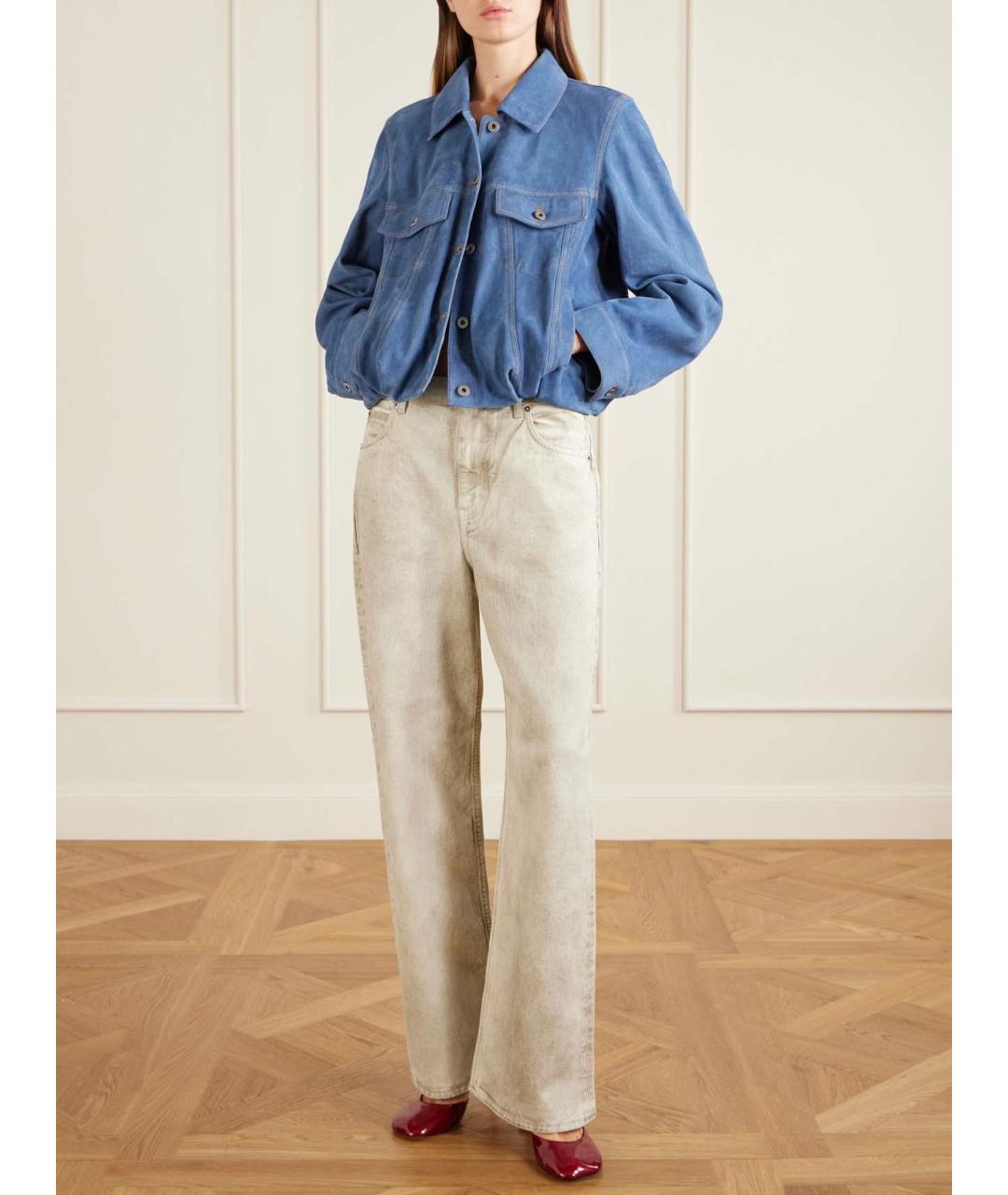LOEWE Синяя замшевая куртка, фото 7