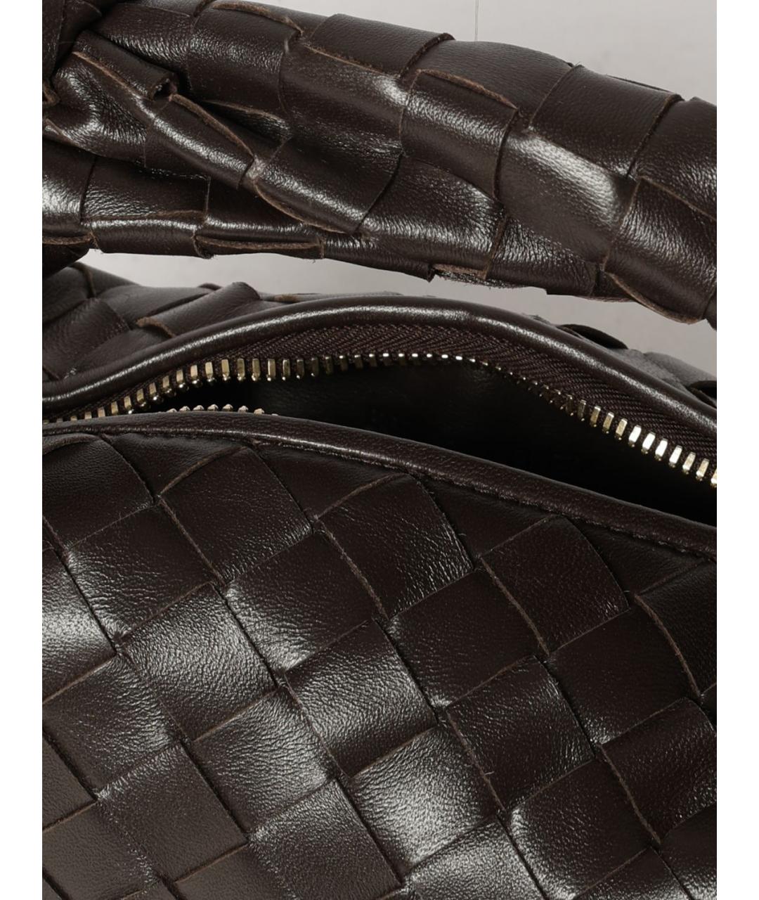 BOTTEGA VENETA Коричневая кожаная сумка с короткими ручками, фото 5