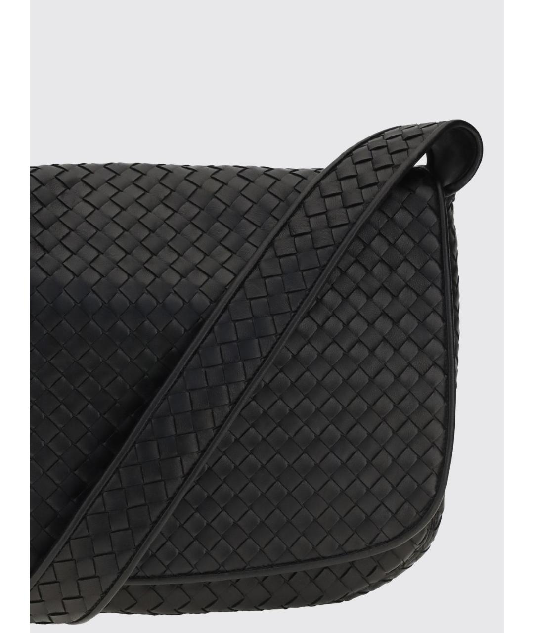 BOTTEGA VENETA Черная кожаная сумка на плечо, фото 3