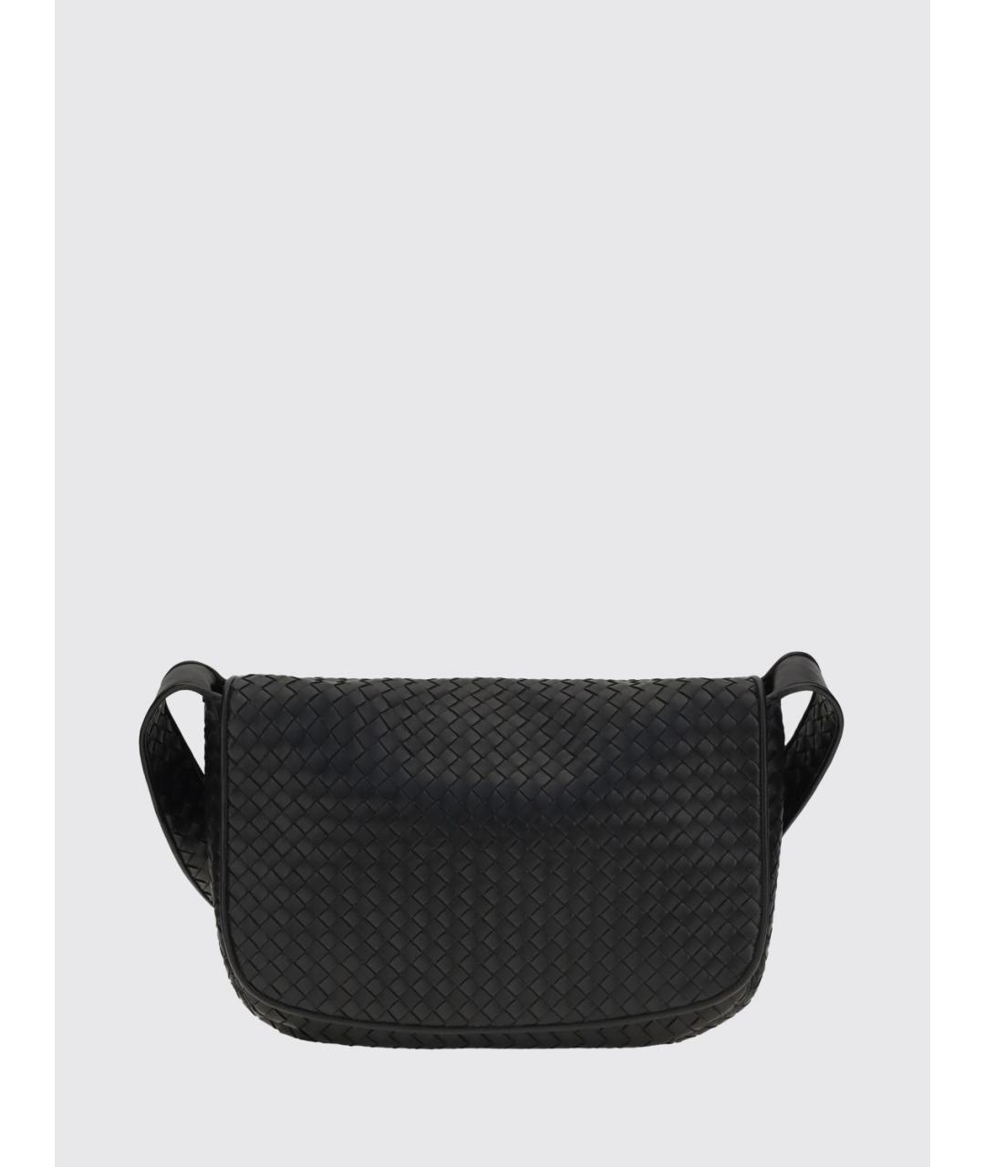 BOTTEGA VENETA Черная кожаная сумка на плечо, фото 4