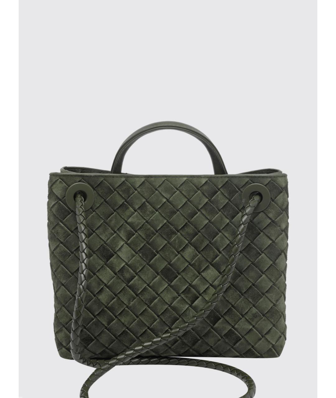 BOTTEGA VENETA Зеленая замшевая сумка тоут, фото 2