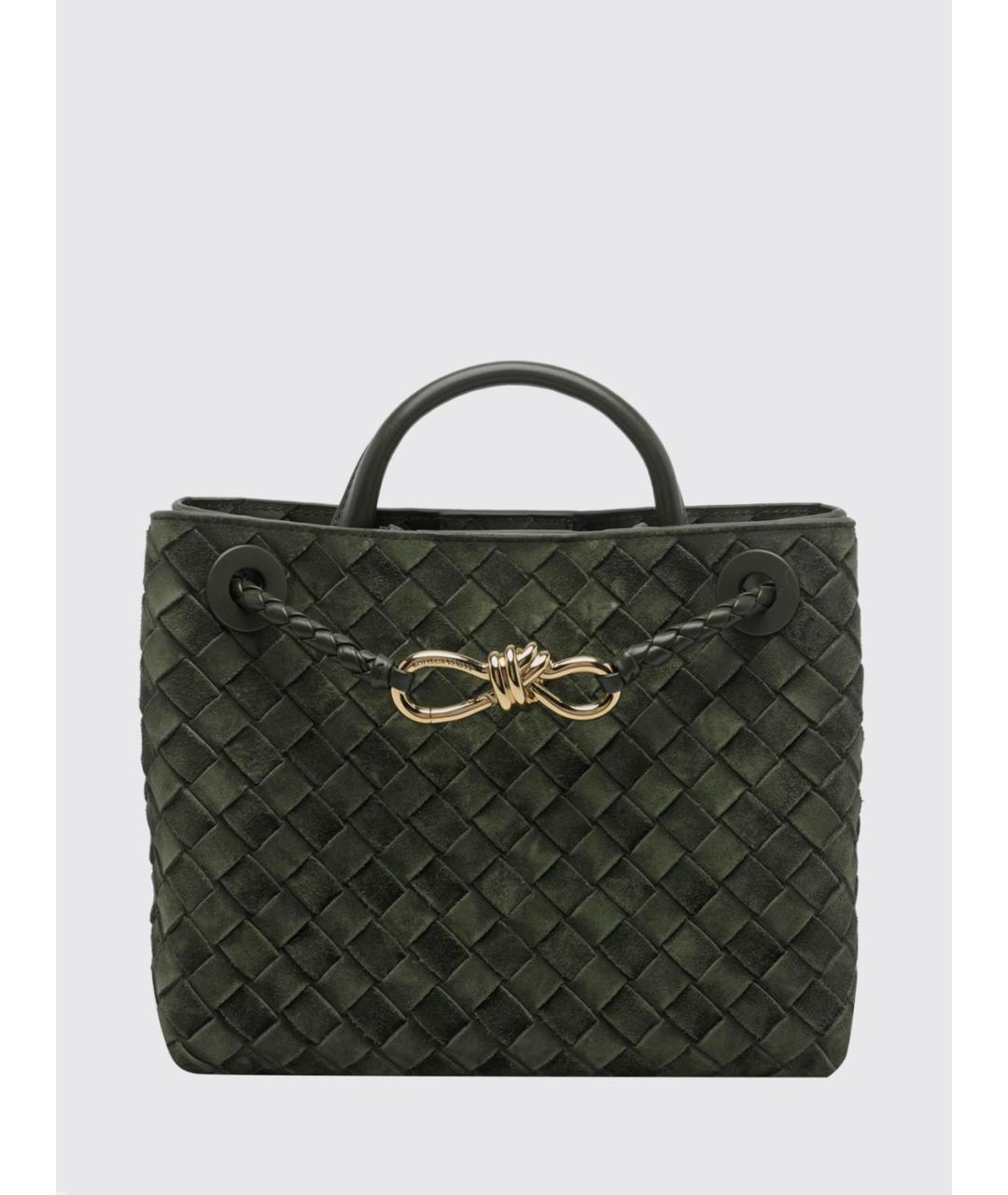 BOTTEGA VENETA Зеленая замшевая сумка тоут, фото 4