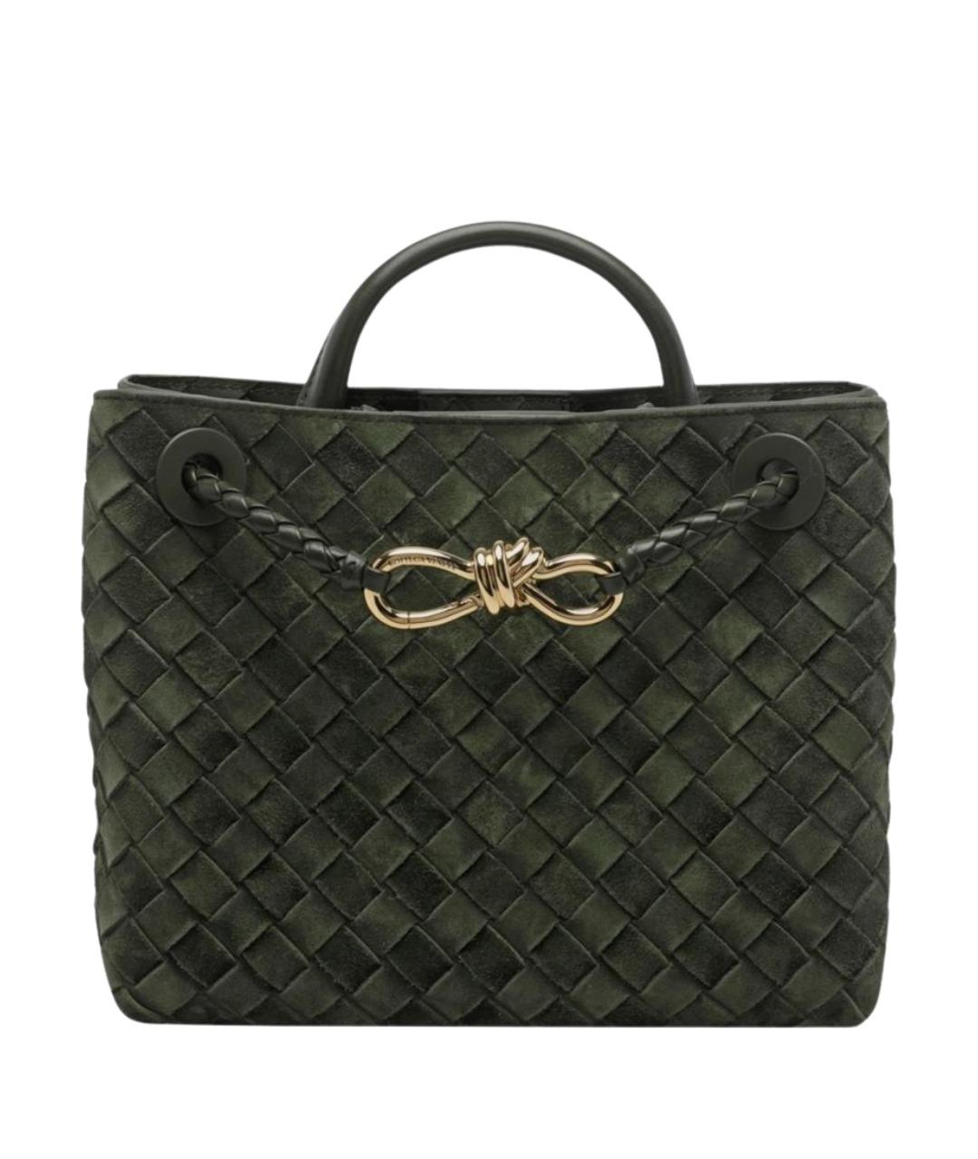 BOTTEGA VENETA Зеленая замшевая сумка тоут, фото 1