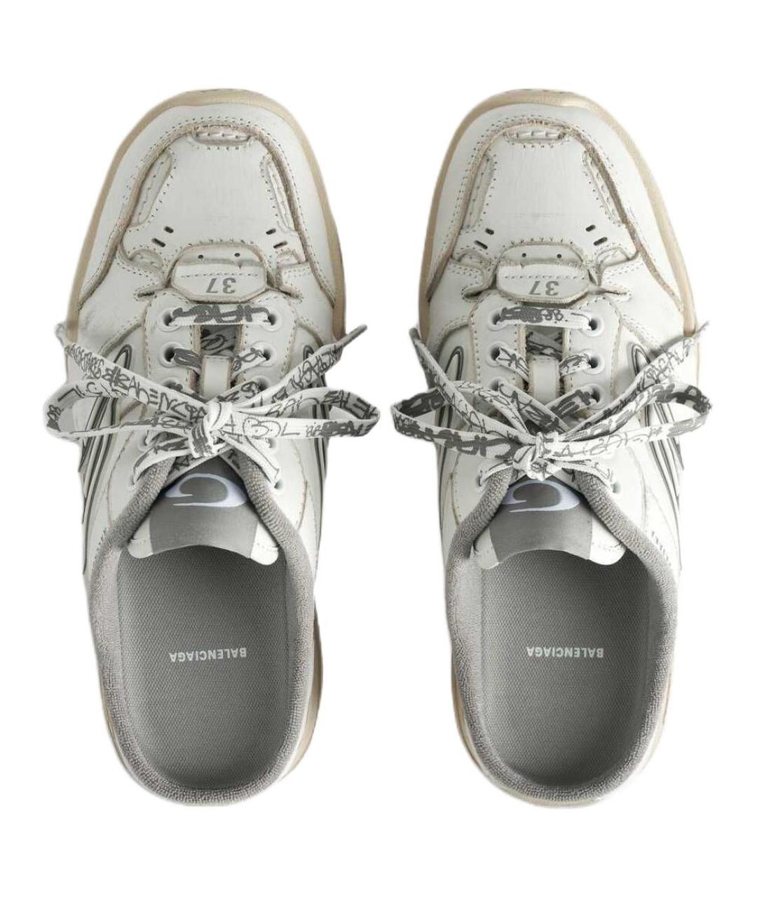BALENCIAGA Белые кожаные сабо, фото 5