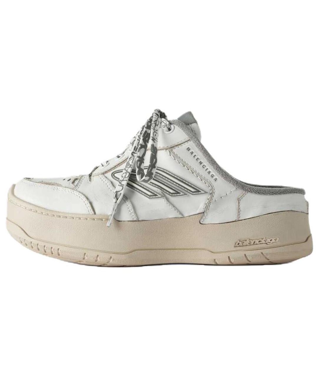 BALENCIAGA Белые кожаные сабо, фото 2